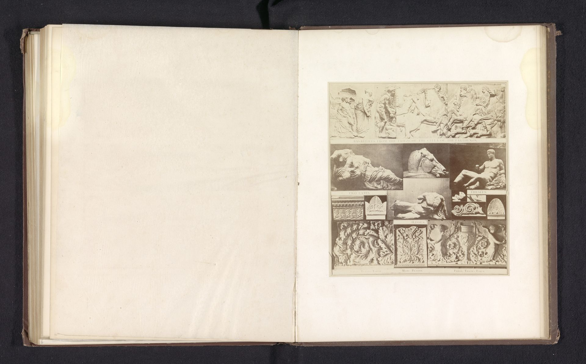 Afgietsels van antieke sculpturen en bouwfragmenten waaronder een stuk van het fries van het Parthenon by H.G. Smith