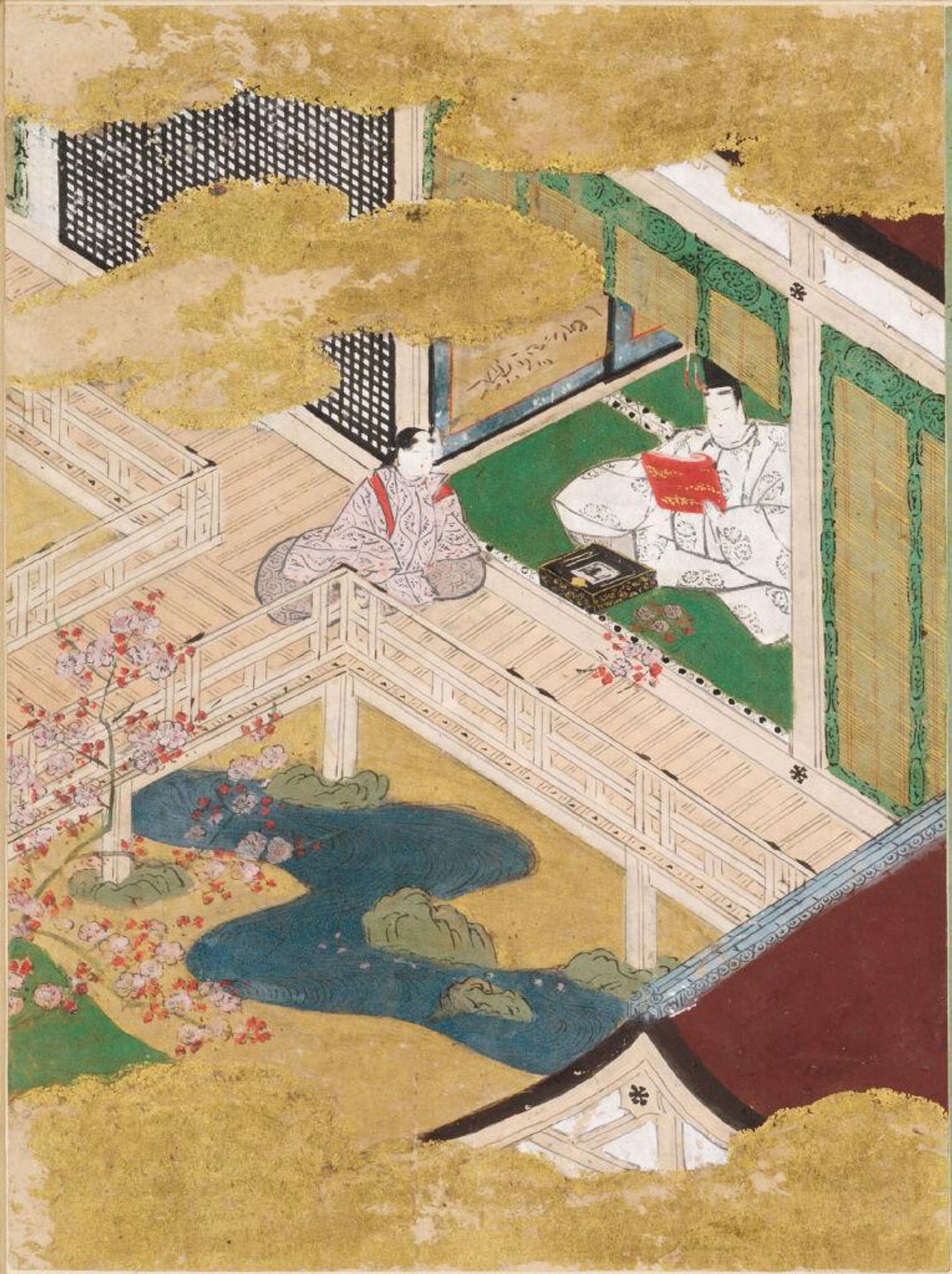 Red Plum Blossoms (KÅbai), Illustration to Chapter 43 of the Tale of Genji (Genji monogatari) by Tosa Mitsunobu