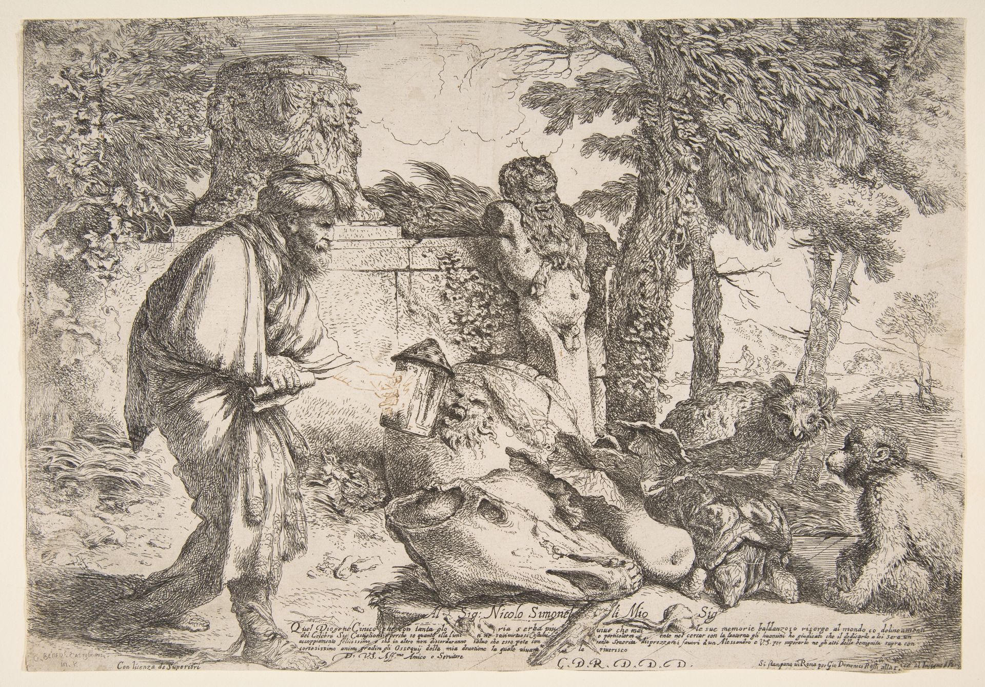 Diogenes searching for a honest man by Giovanni Benedetto Castiglione (Il Grechetto)
