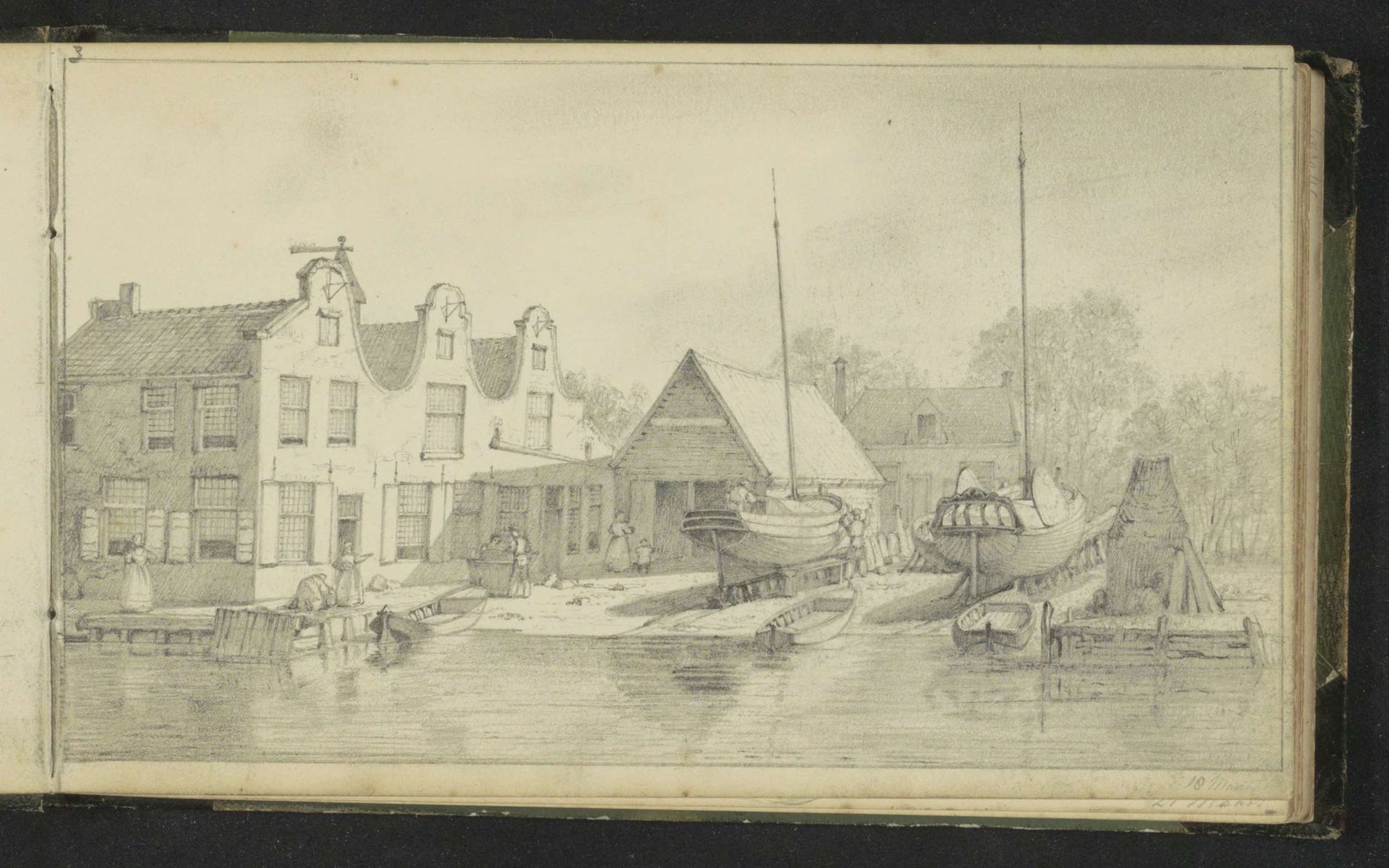 Scheepswerf by Hendrik Abraham Klinkhamer
