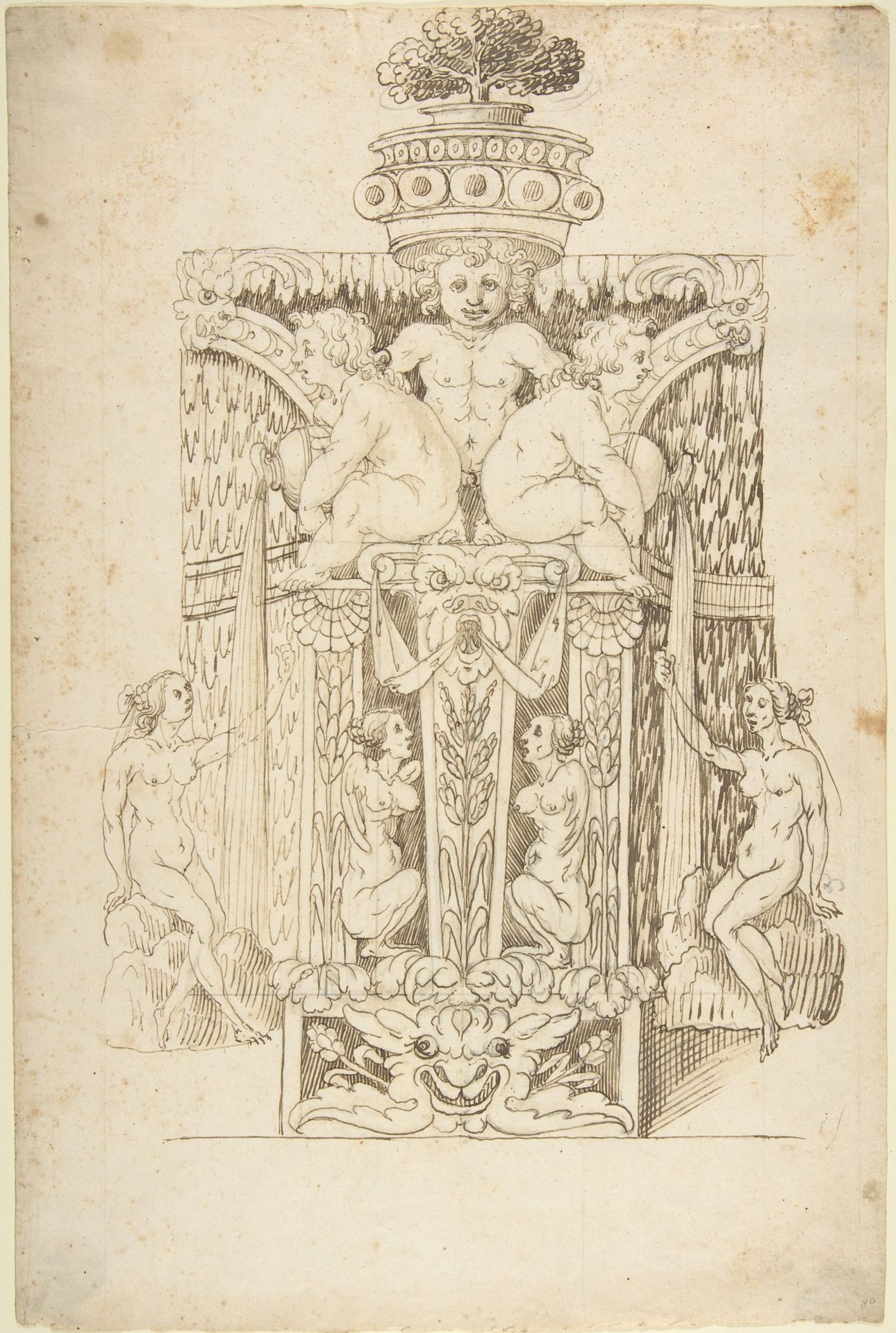 Design for a Wall Fountain by Anonymous