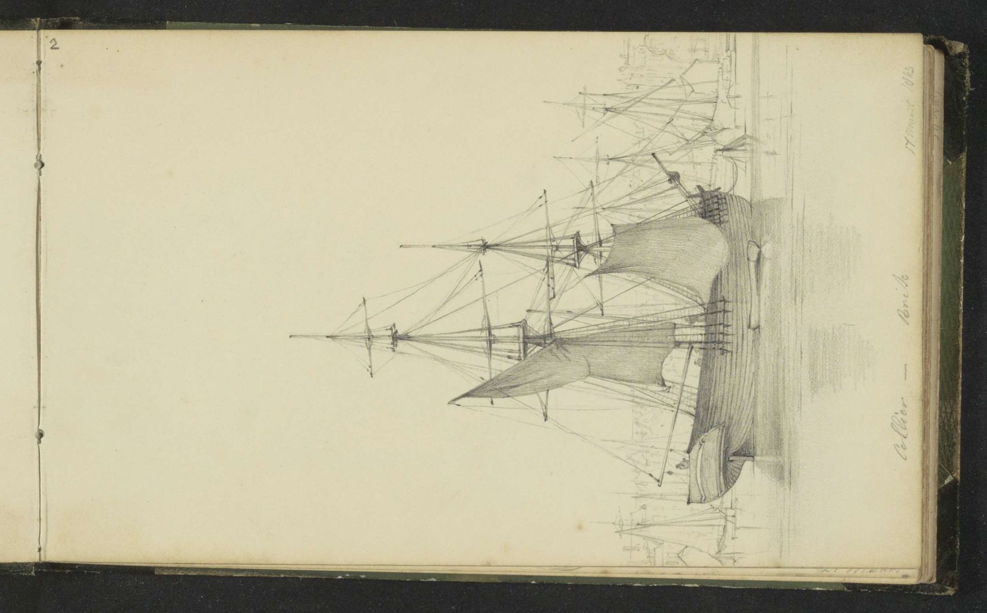 Brik in een haven by Hendrik Abraham Klinkhamer