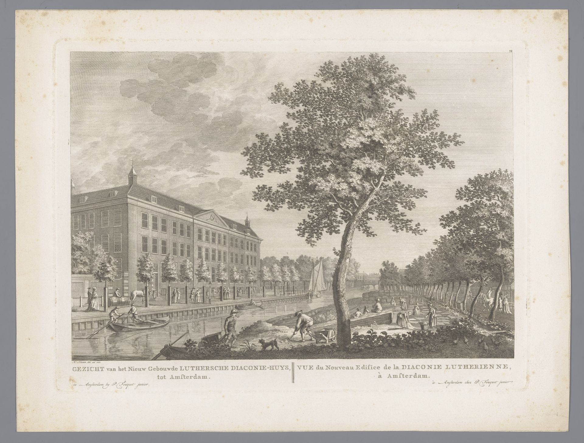 Gezicht op het Lutherse Diaconiehuis in Amsterdam by Hermanus Petrus Schouten