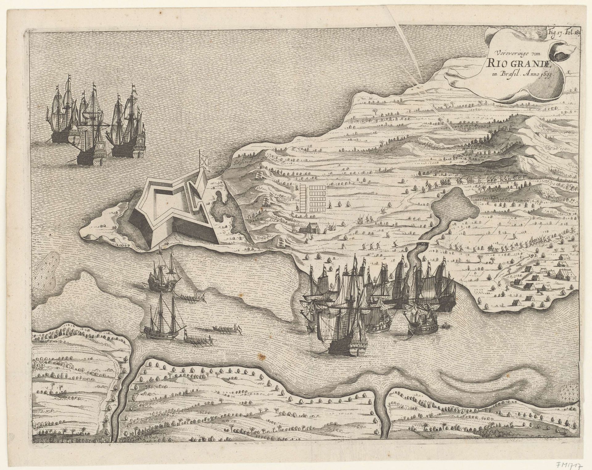 Verovering van Rio Grande in Brazilië, 1633 by Anonymous