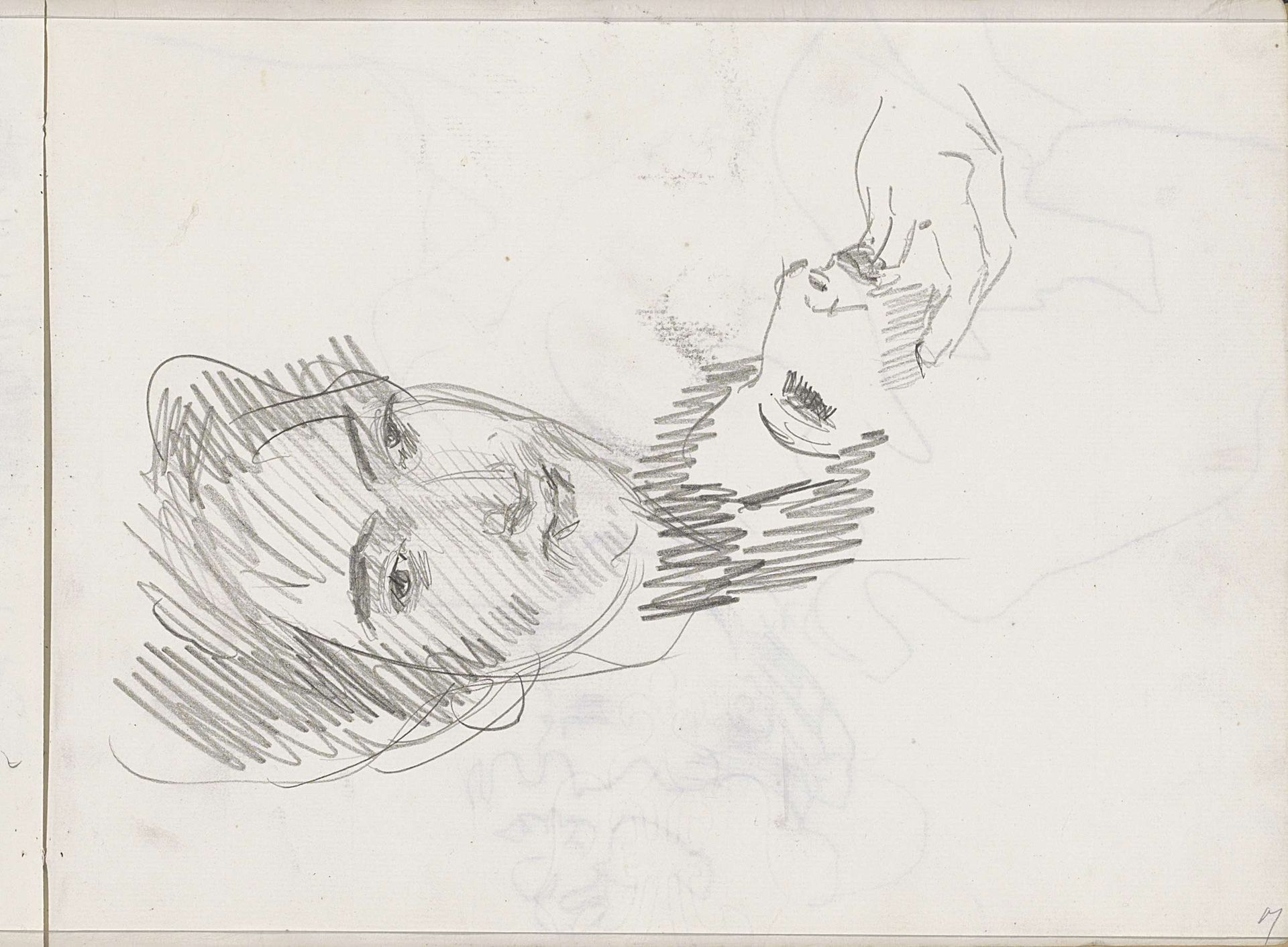 Twee vrouwenhoofden by Isaac Israels