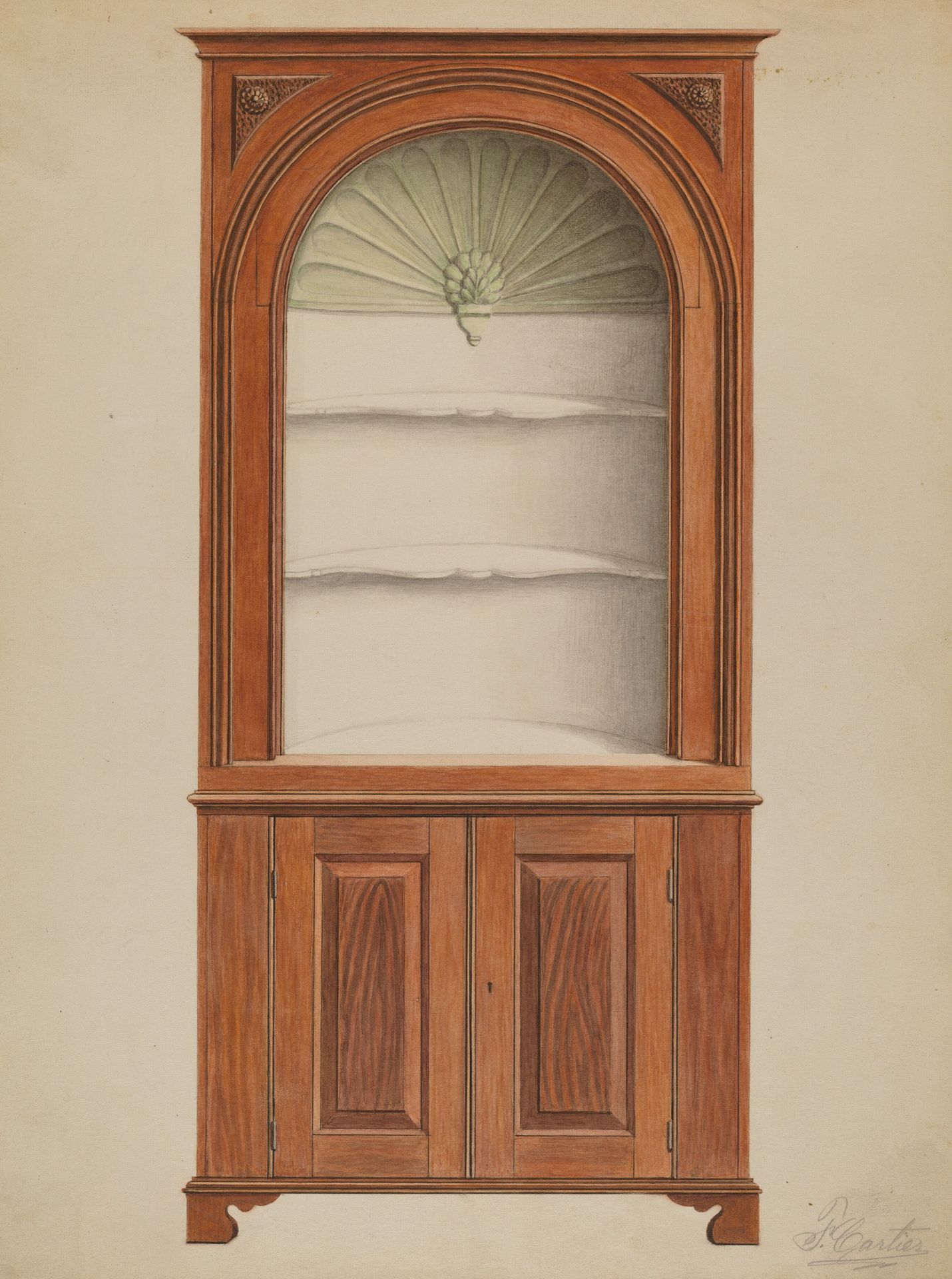Corner Cupboard by Ferdinand Cartier