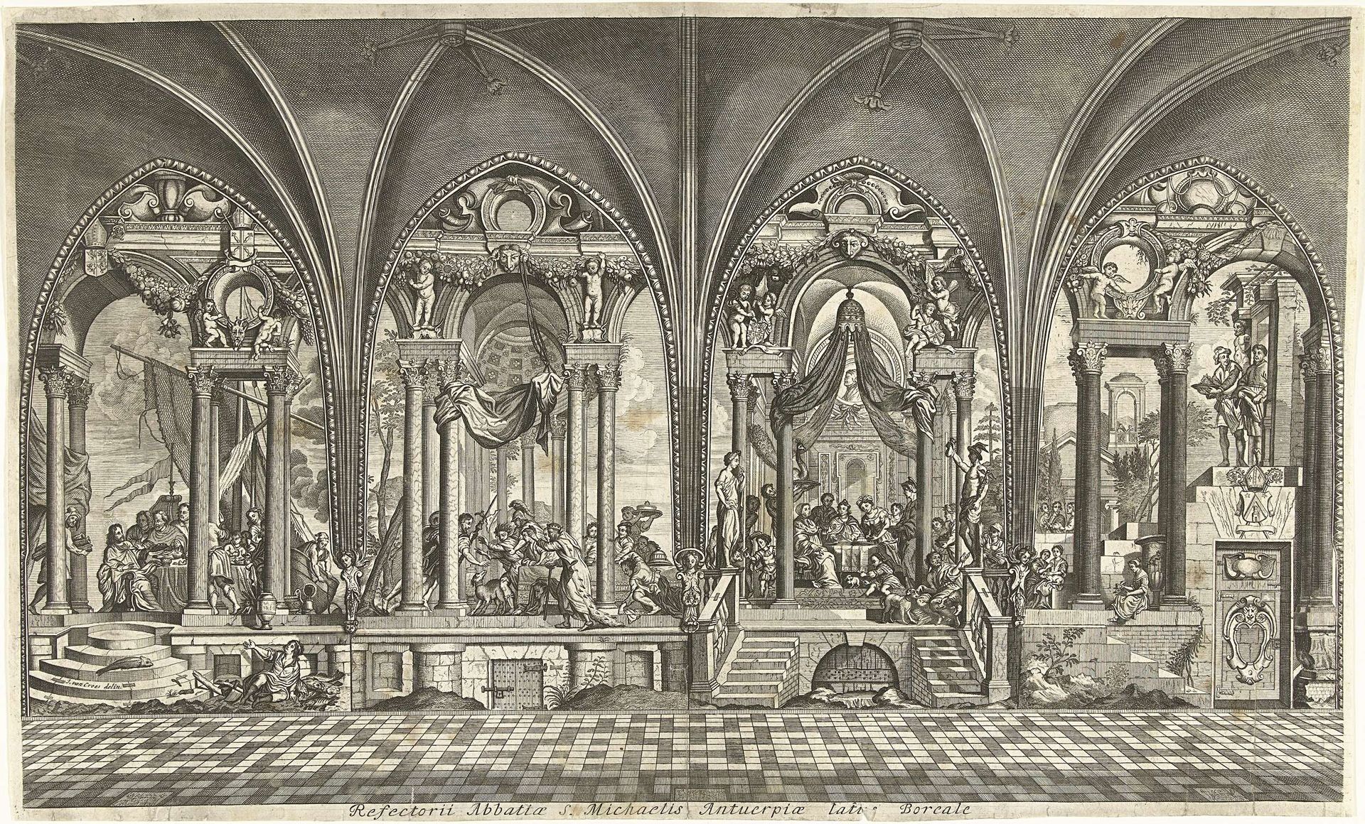 Schilderingen in de refter van de Sint Michielsabdij te Antwerpen by Hendrik Causé