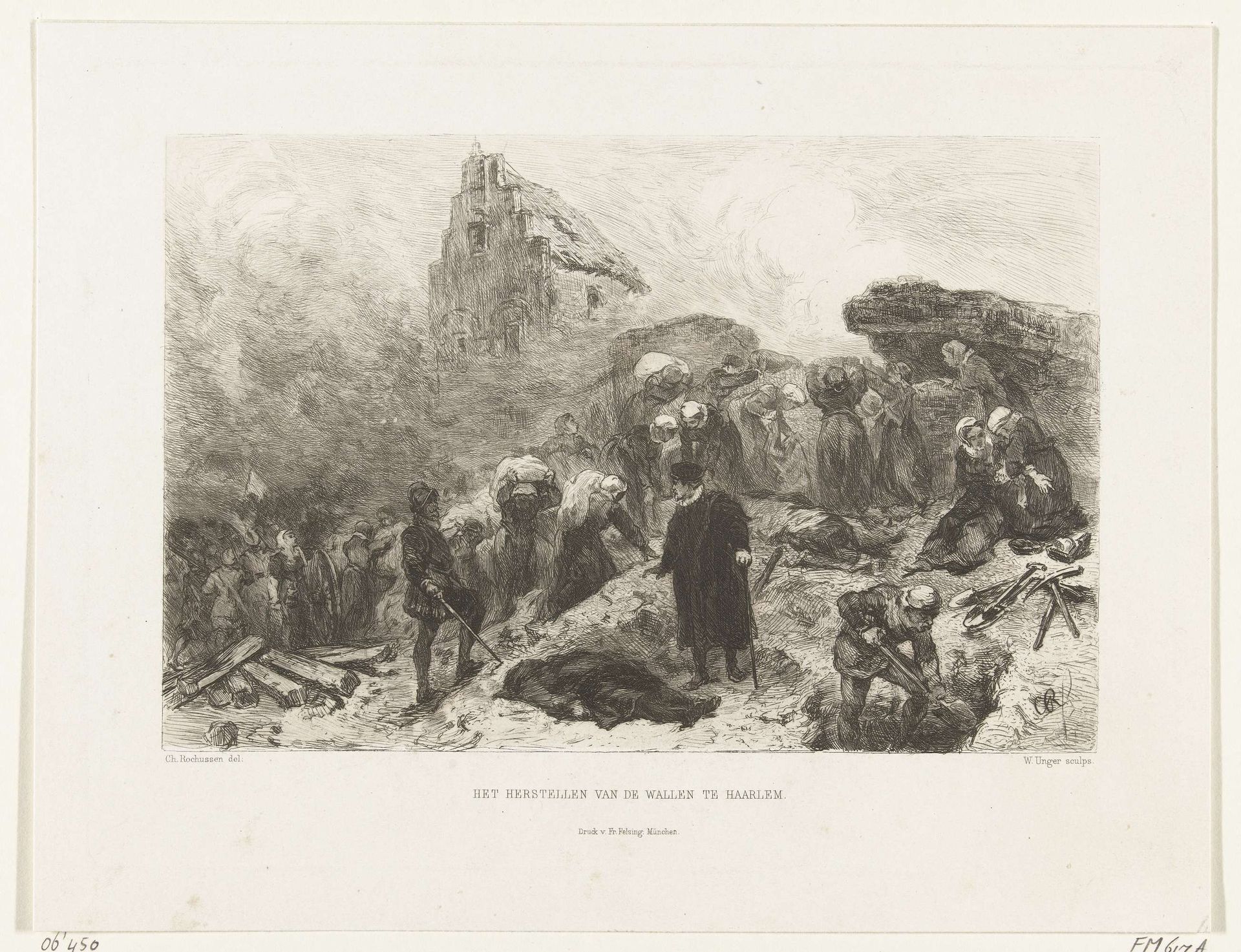Het herstellen van de wallen te Haarlem, 1573 by William Unger