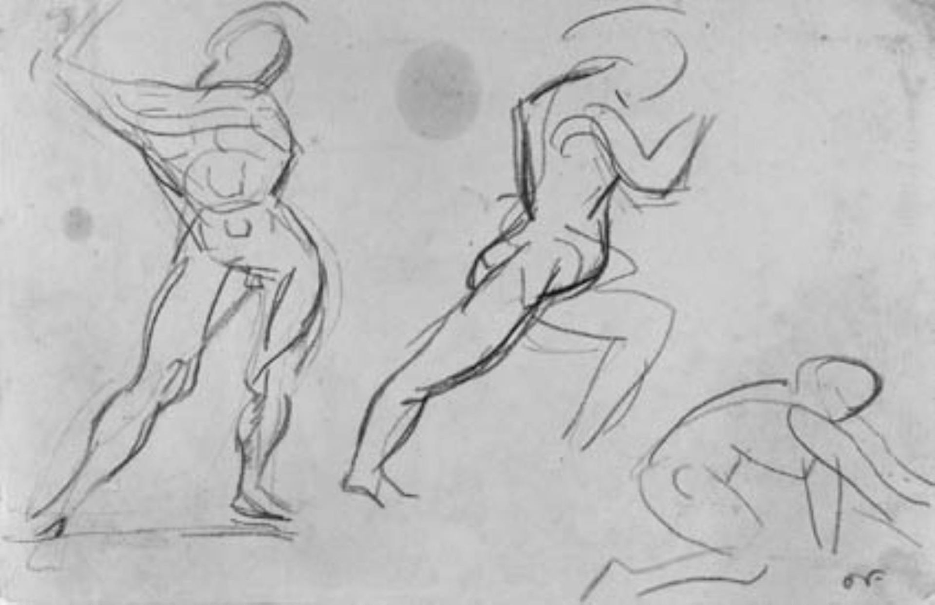 Tre studier af figurer i bevægelse. by Othon Friesz