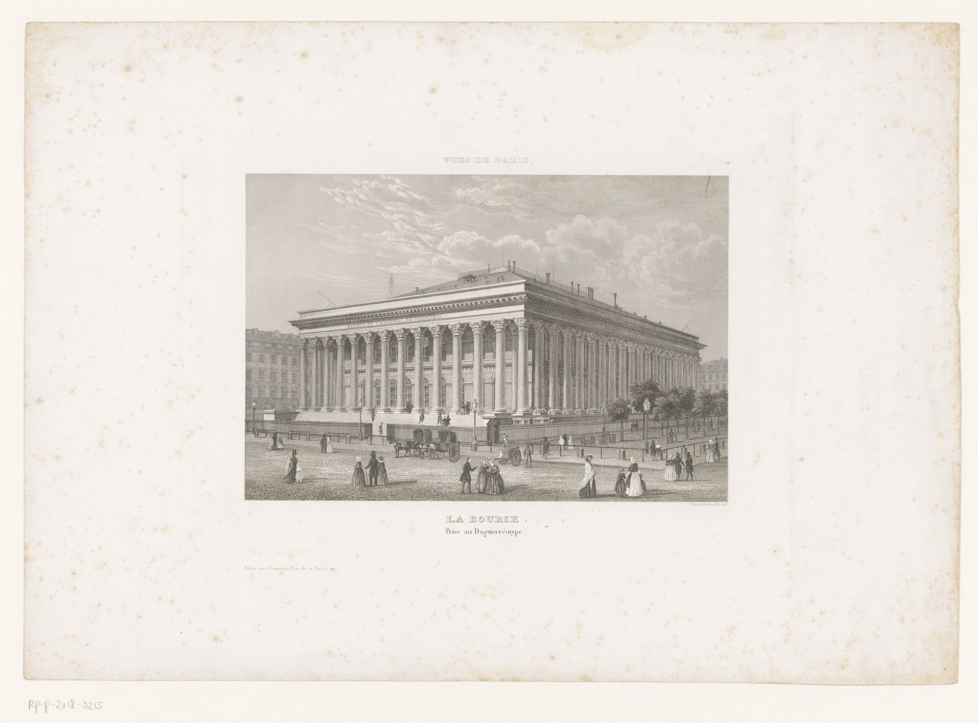 Gezicht op het beursgebouw te Parijs by Alphonse Chamouin