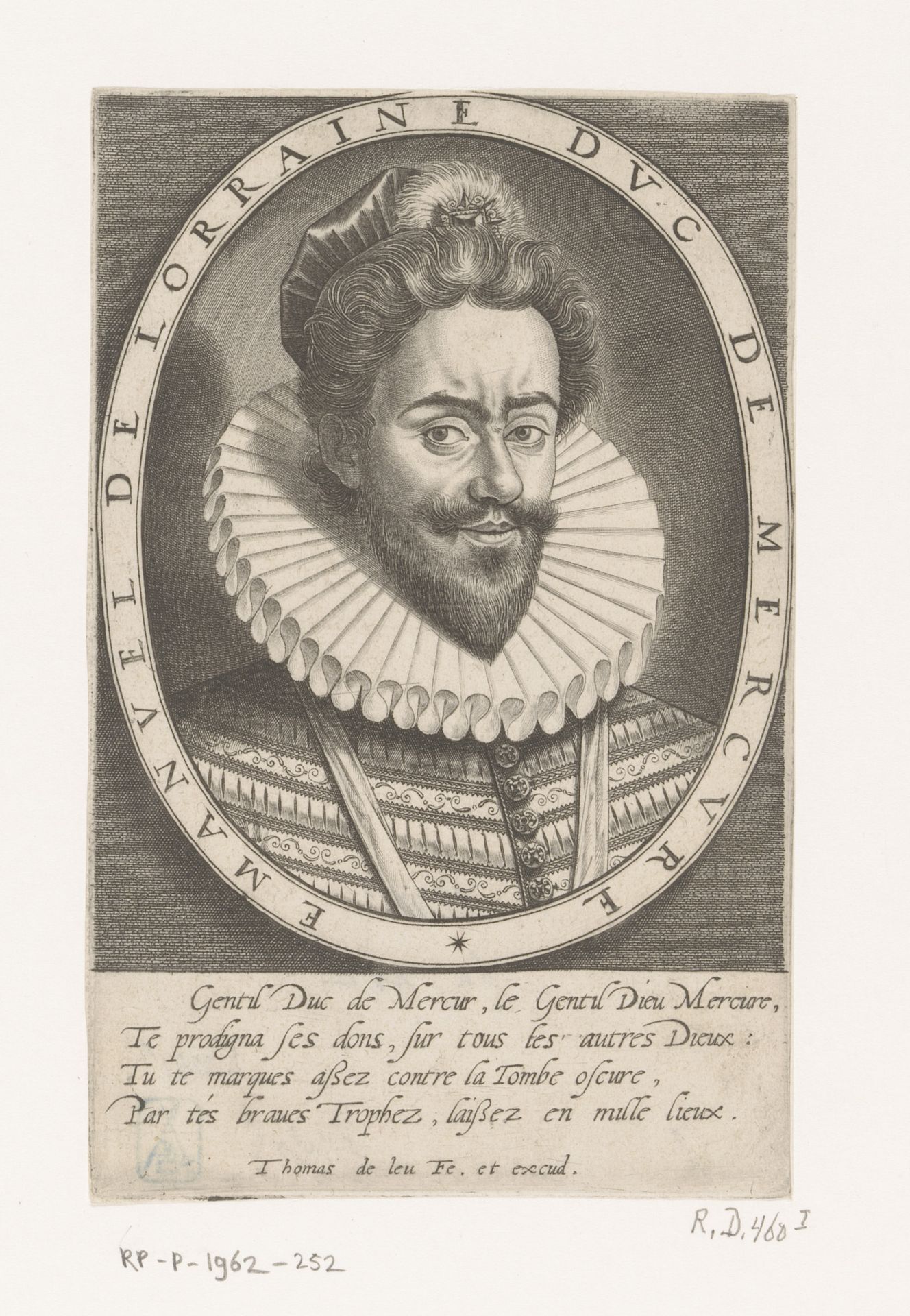 Portret van Philippe-Emmanuel de Lorraine hertog van Mercoeur by Thomas de Leu
