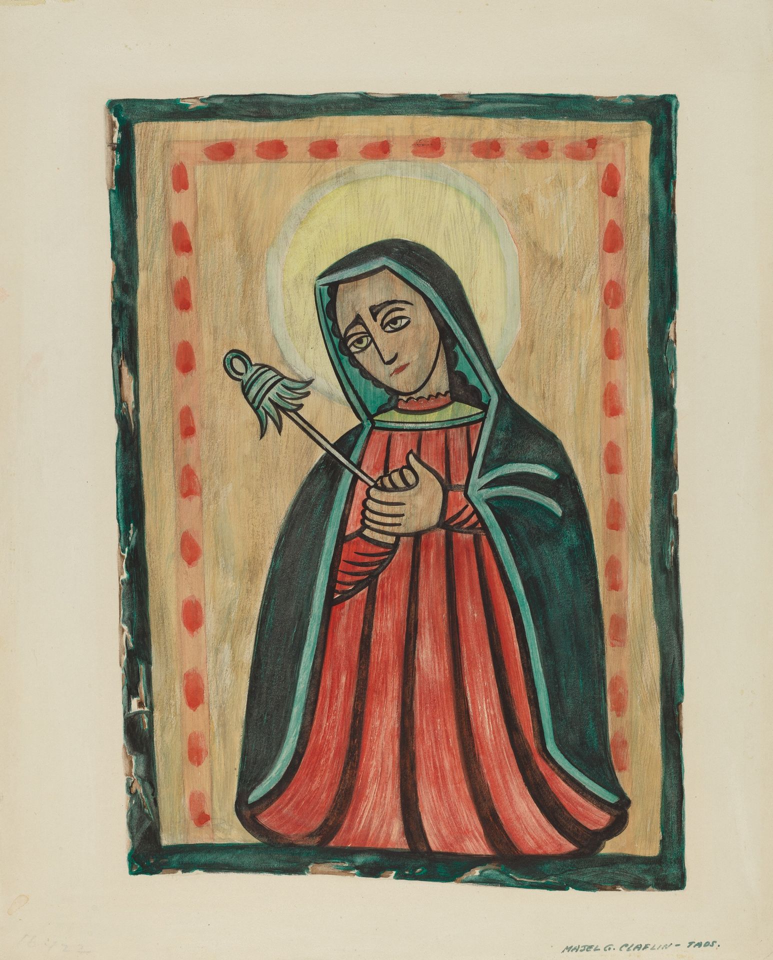 Retablo-Our Lady of Sorrows "Nuestra Senora de los Siete Dolores by Majel G. Claflin