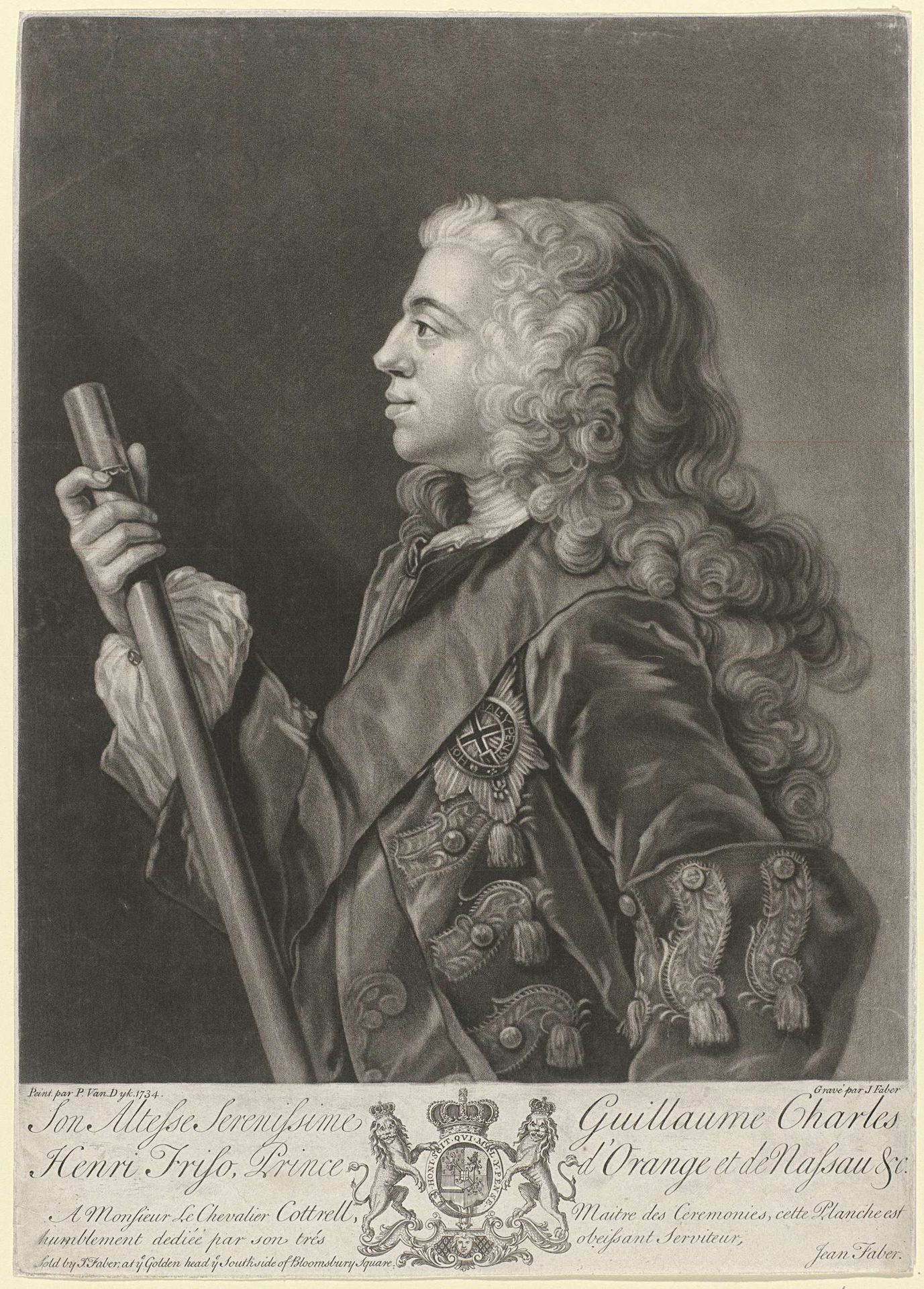 Portret van Willem IV, prins van Oranje-Nassau by John (II) Faber