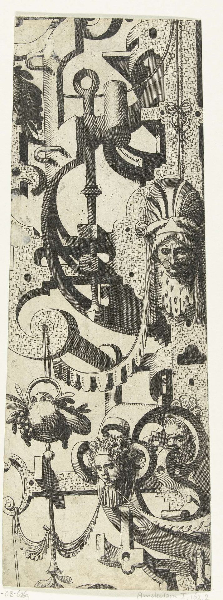 Fragment van de linker rand van de grote cartouche by Johannes of Lucas van Doetechum