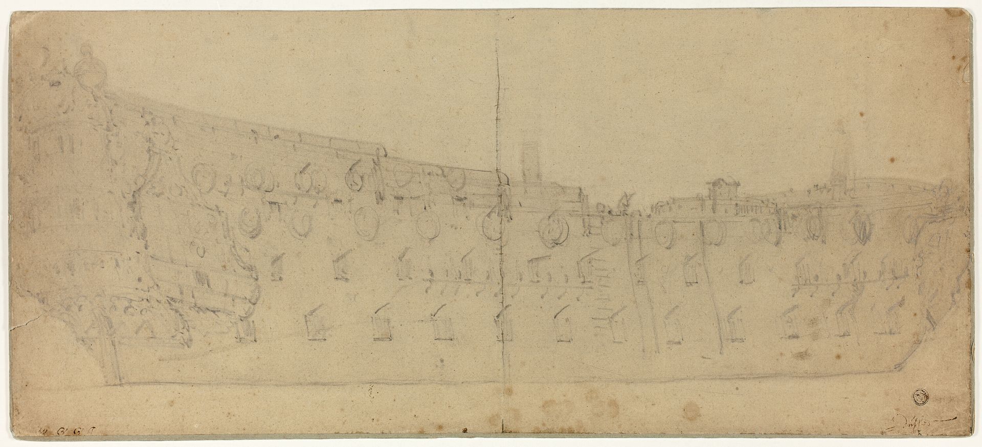 Side View of Man o' War by Willem van de Velde I