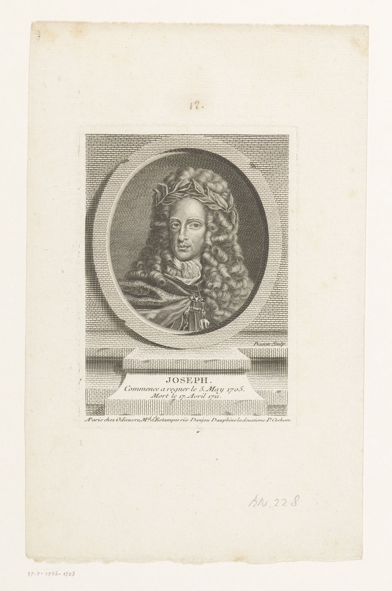 Portret van Jozef I by Pierre François Basan