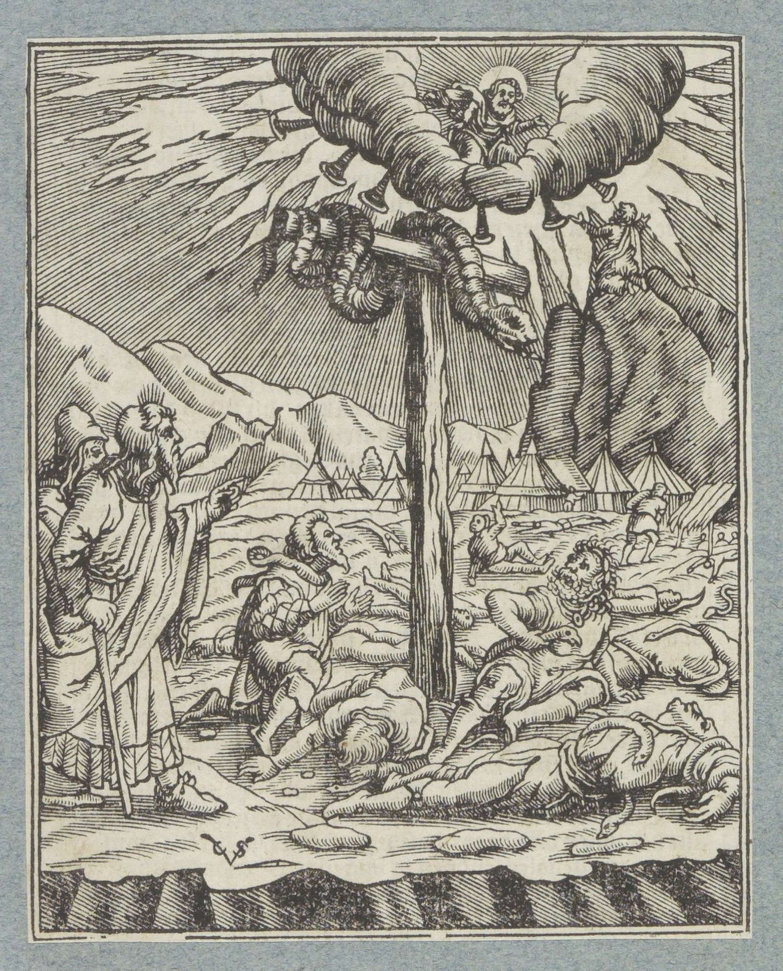 Oprichting van de koperen slang by Christoffel van (II) Sichem