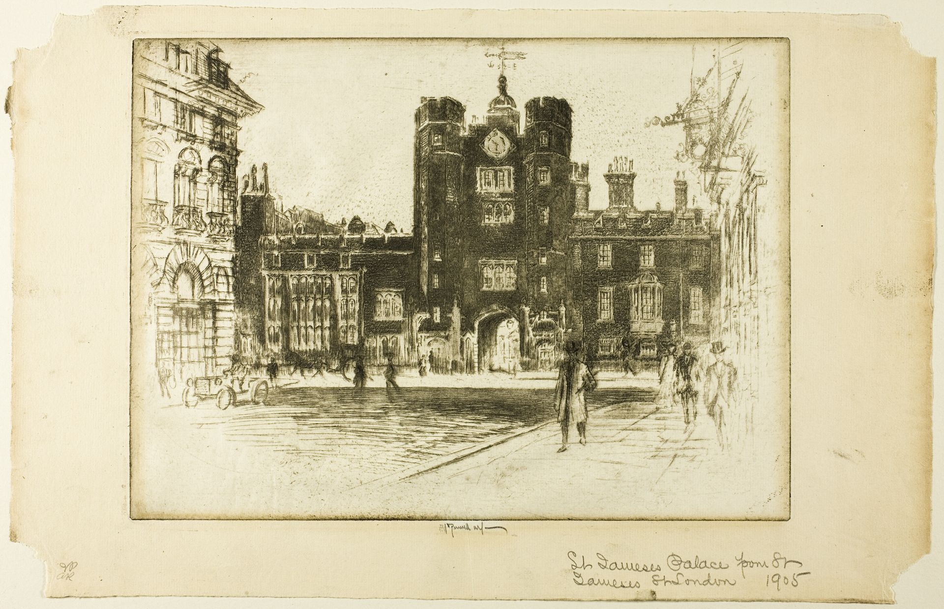 Saint James' Palace, from Saint James' Street by Joseph Pennell