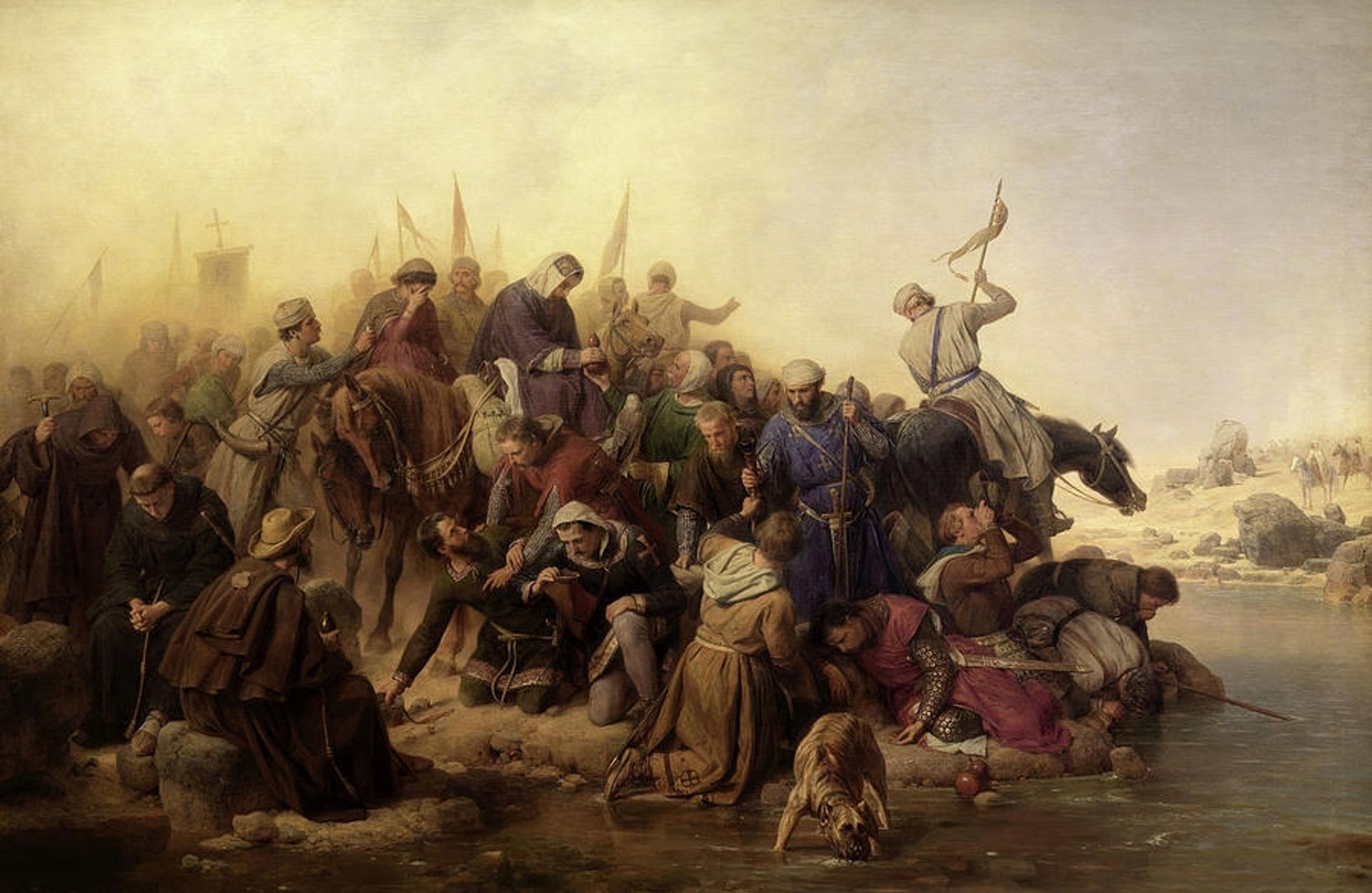 The Crusaders in the Desert by Karl Lessing
