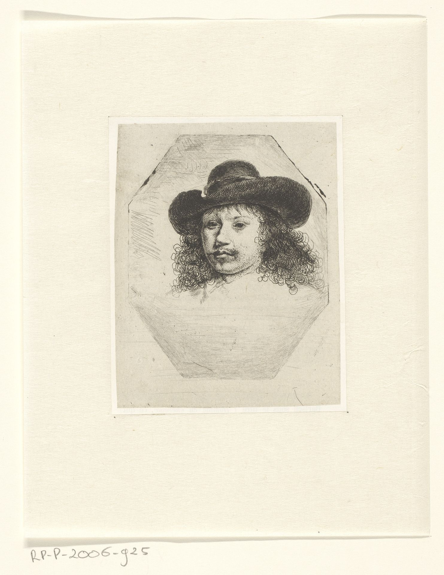Jongeman met een hoed met brede rand by Léopold Flameng