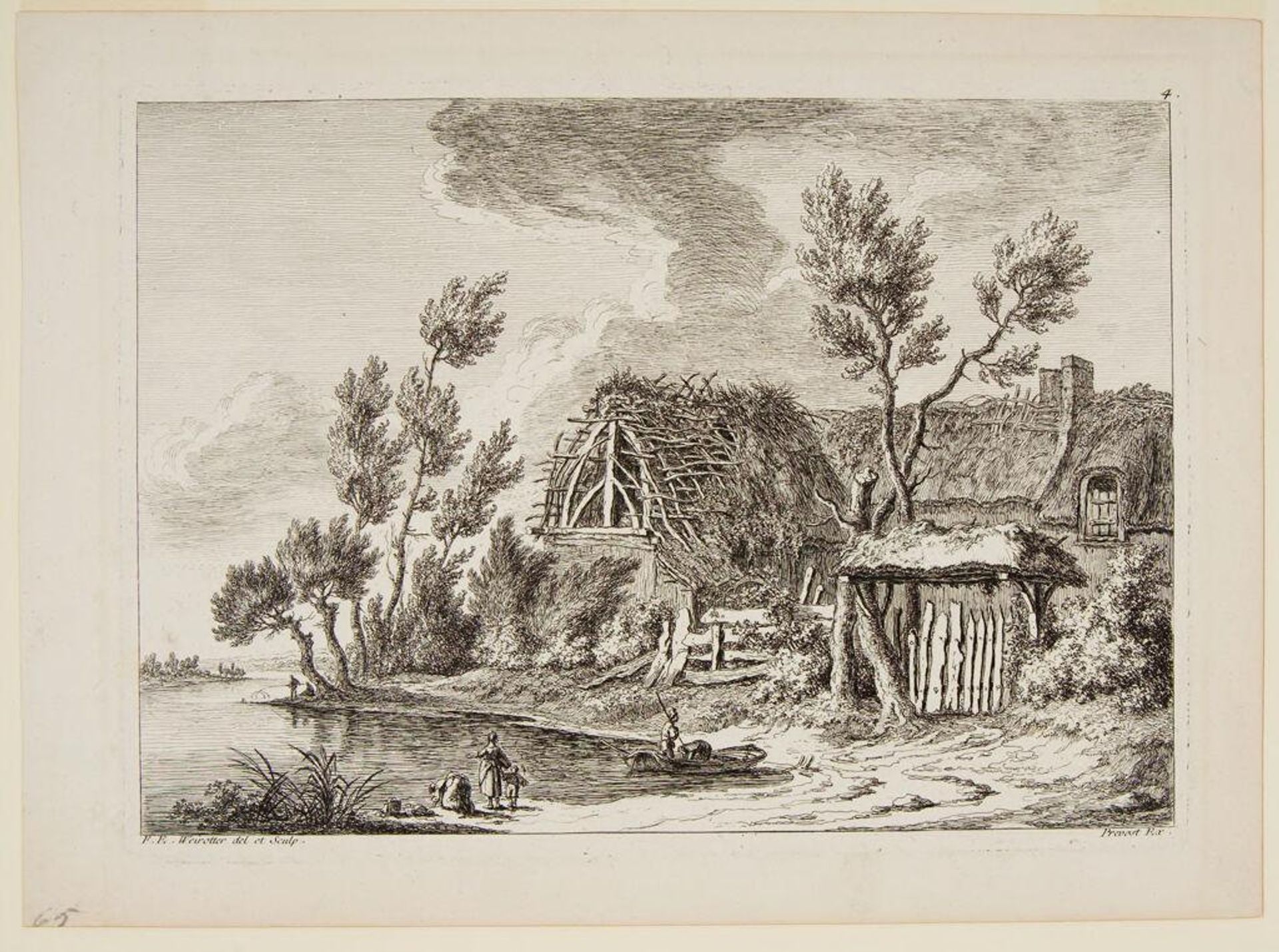 A Farmhouse with a Half-Ruined Barn by Franz Edmund Weirotter