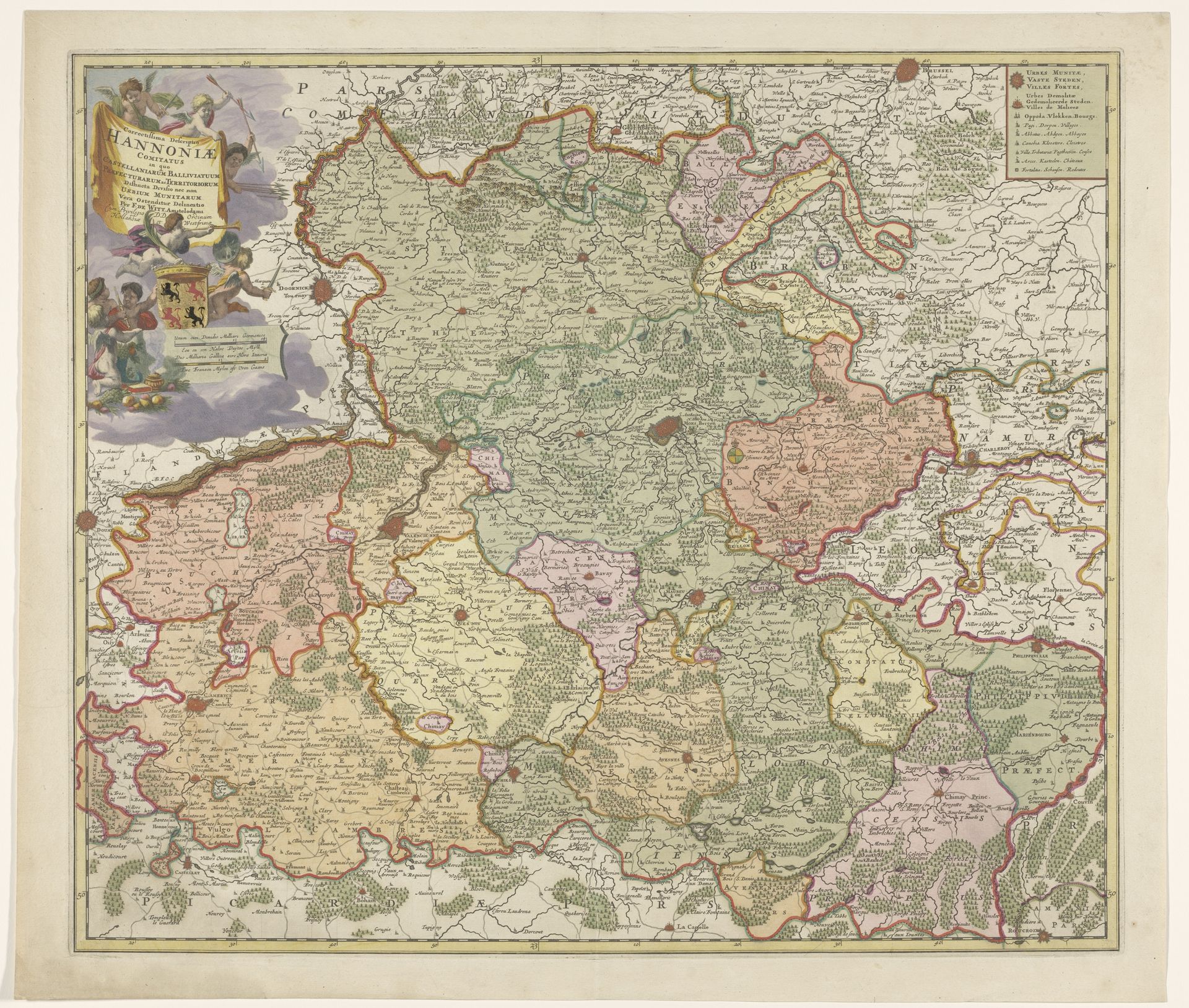 Kaart van het graafschap Henegouwen by Anonymous