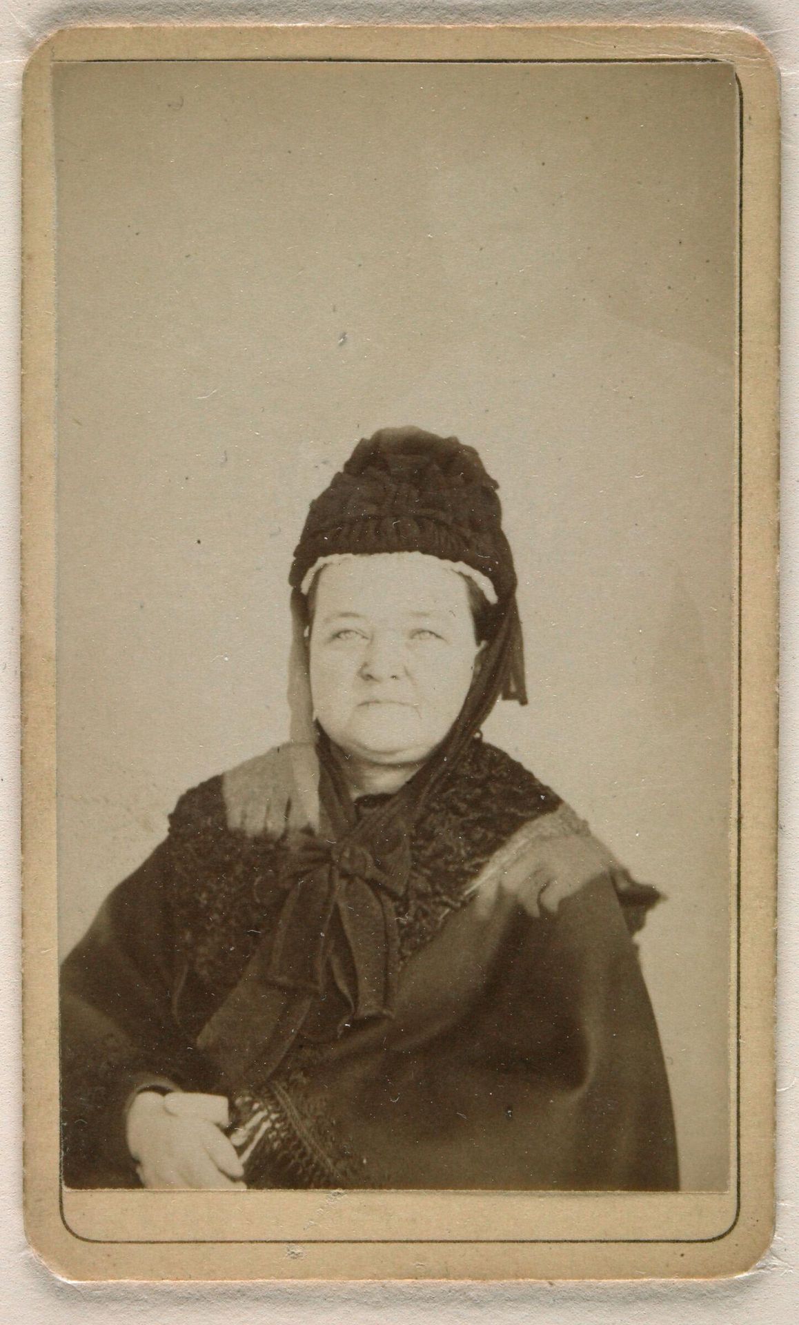 Mary Todd Lincoln (1818-1882) (untitled spirit photograph with Abraham Lincoln's shadow) by William H. Mumler