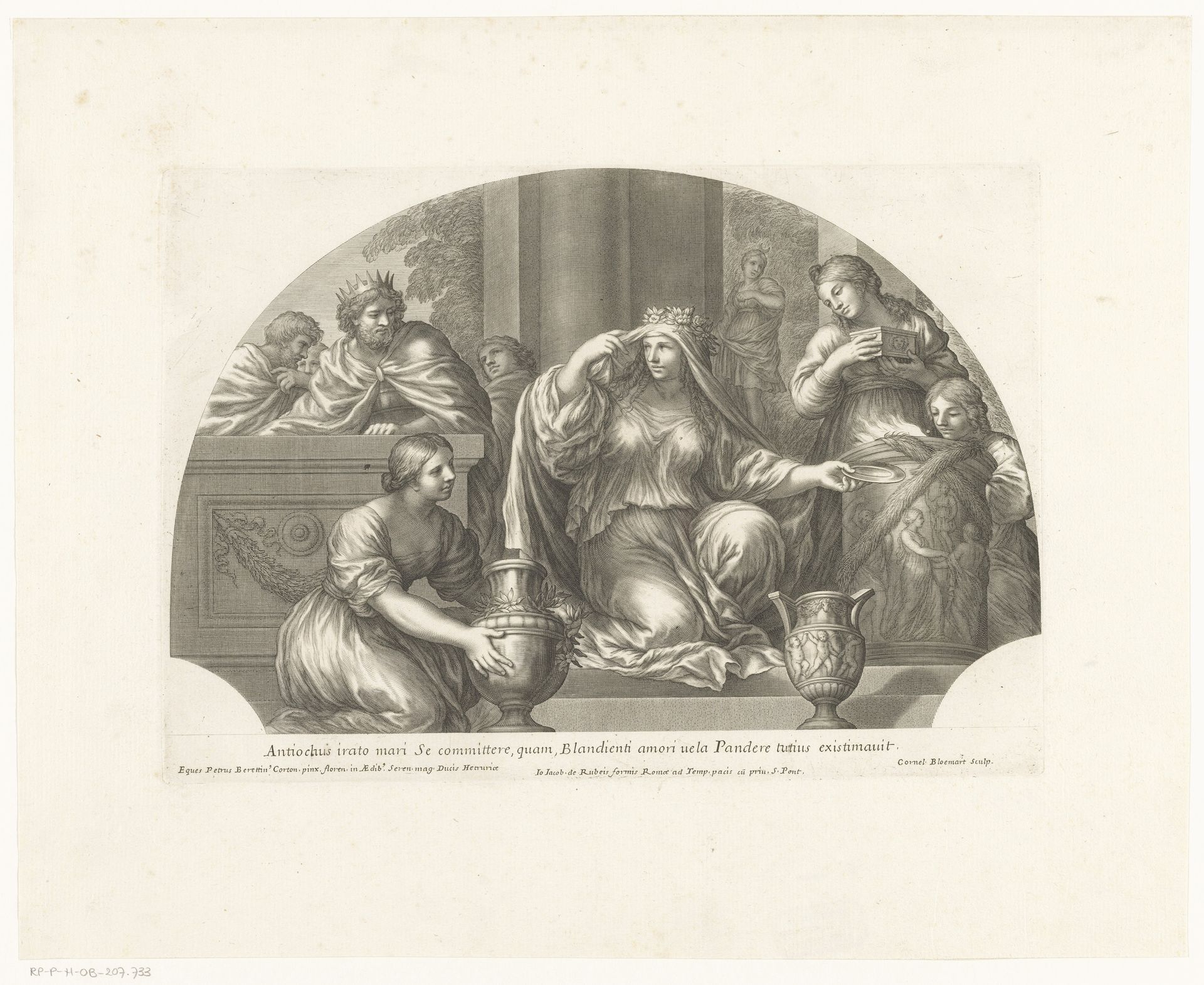 Koning Antiochus en de priesteres van Diana by Cornelis Bloemaert