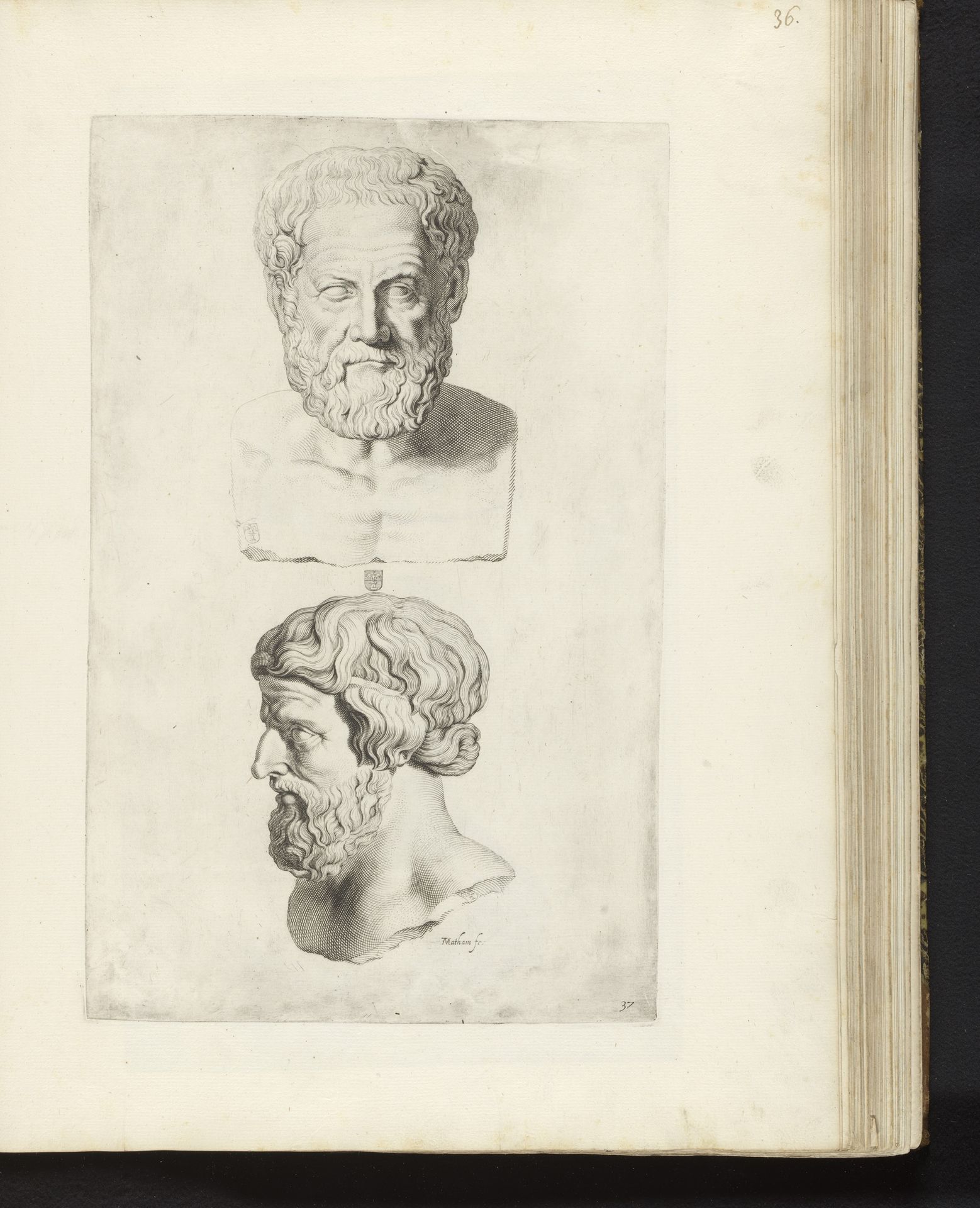 Bustes van twee mannen met baarden by Theodor Matham