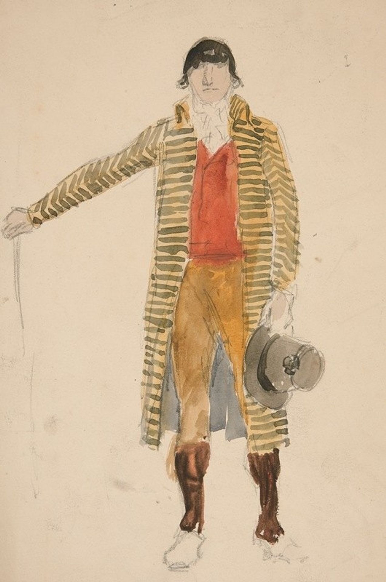 Sketch of a man – costume study for La Tosca II by Edwin Austin Abbey