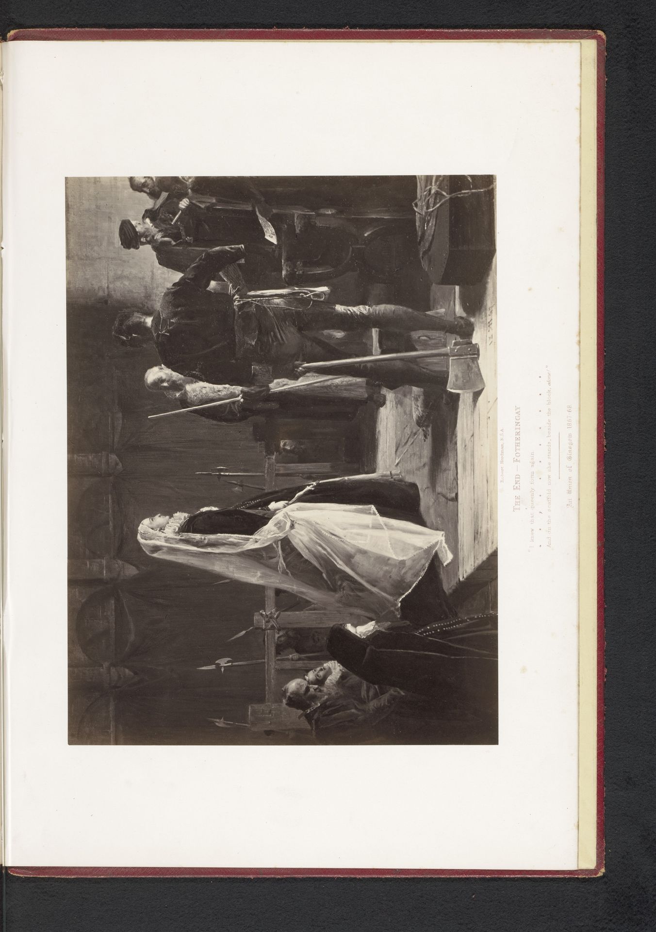Fotoreproductie van de executie van Maria I Stuart in Fotheringhay Castle door Robert Herdman by Thomas Annan