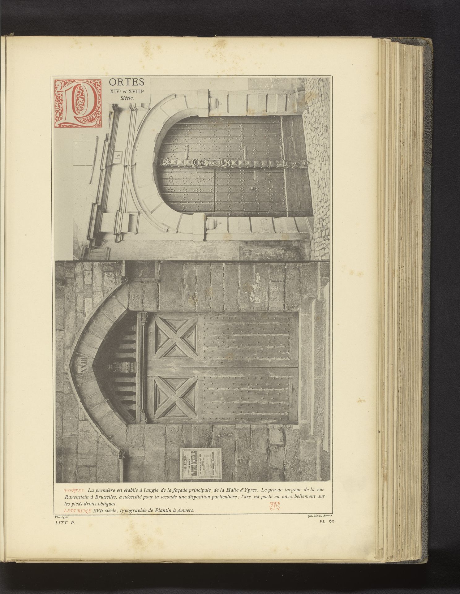 Deur van de Lakenhalle te Ieper en deur van een gebouw te Brussel by Anonymous