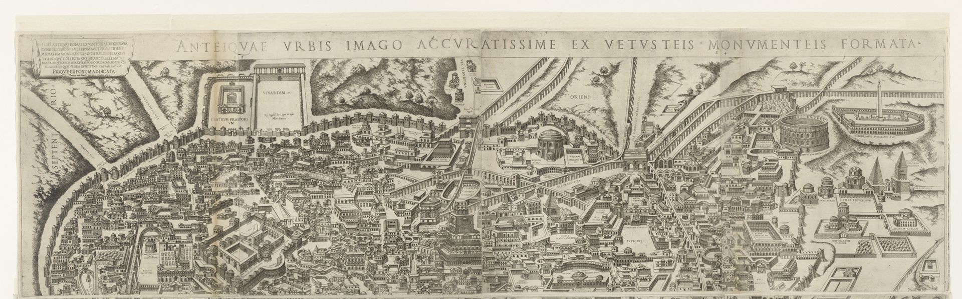 Plattegrond van Rome ten tijde van keizer Augustus (bovenste blad) by Jacob Bos