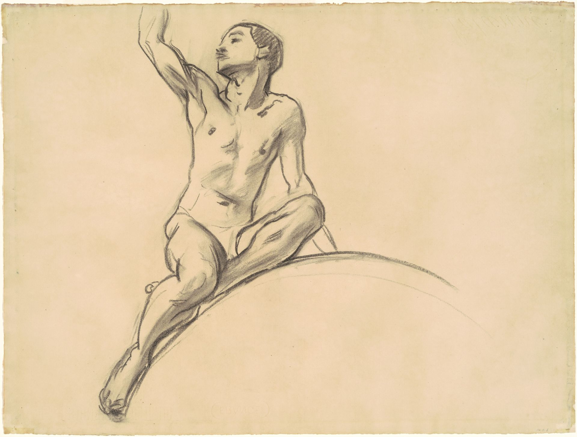 Study for Figure above "Music" by John Singer Sargent