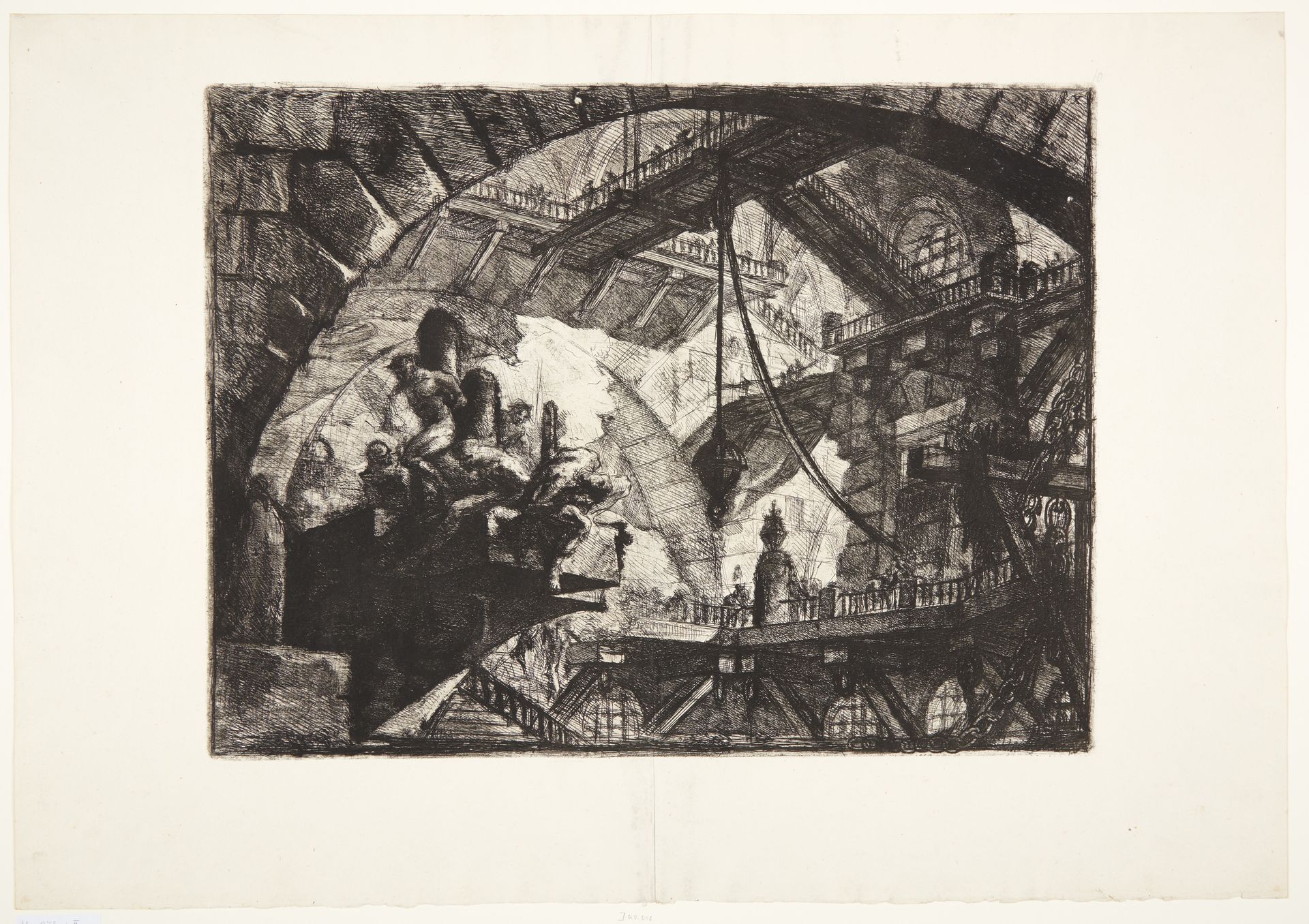 Prisoners on a projecting platform by Giovanni Battista Piranesi