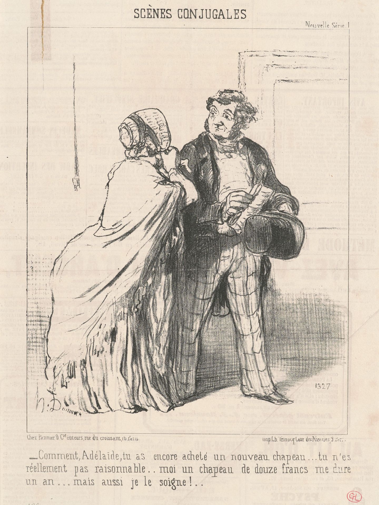 Comment ... tu as encore acheté un ... chapeau ... by Honoré Daumier