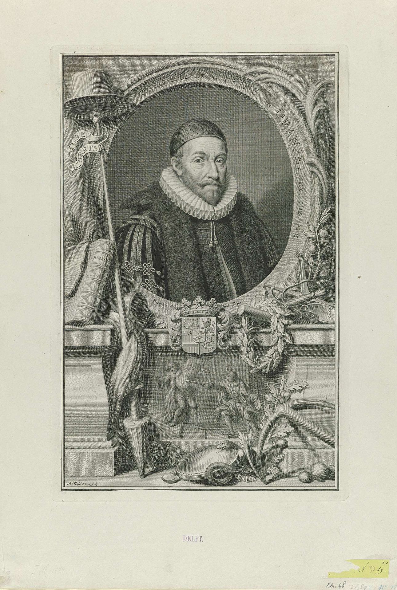 Portret van Willem I, prins van Oranje by Pieter Tanjé