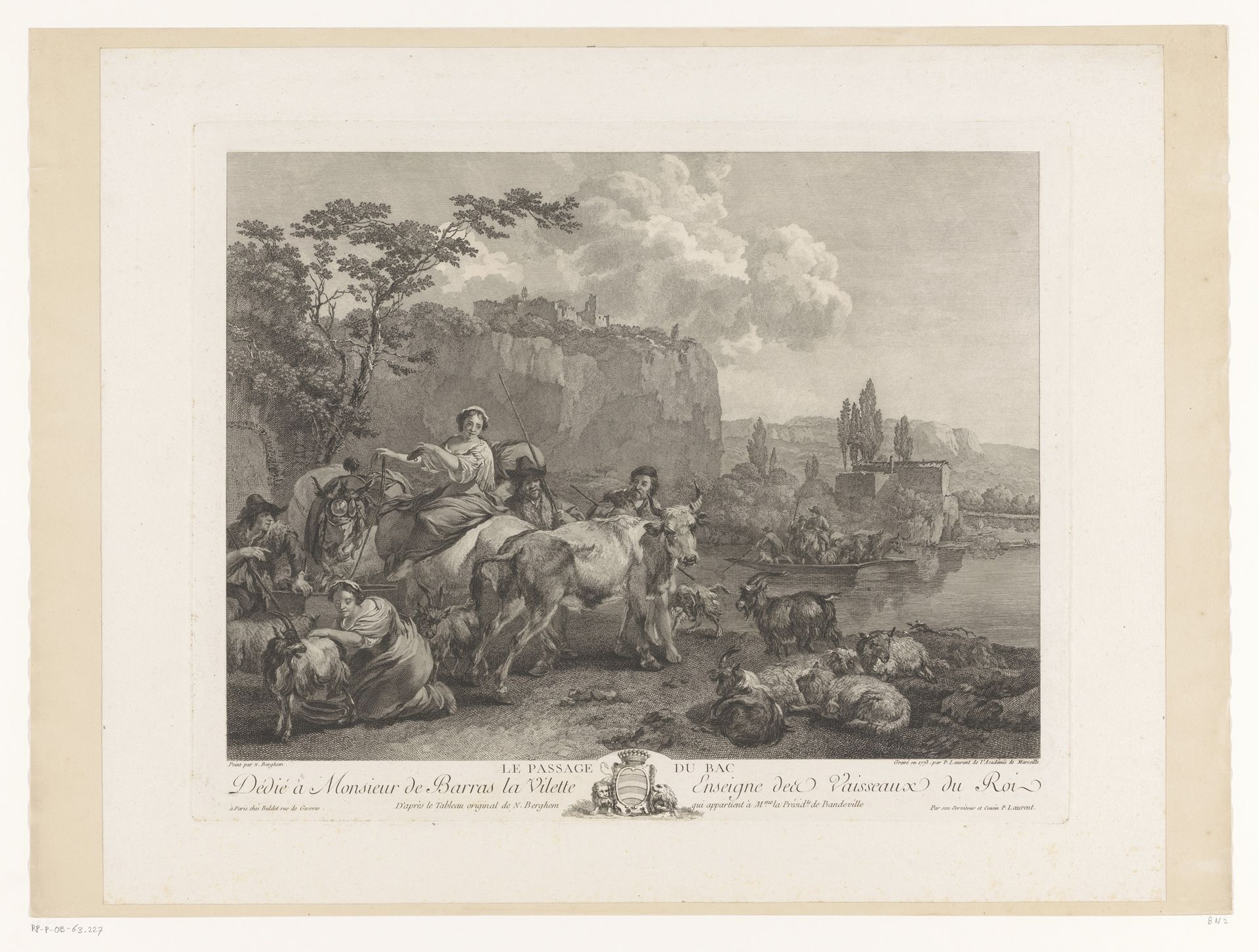 Rustende herders en reizigers aan de waterkant by Pierre François Laurent