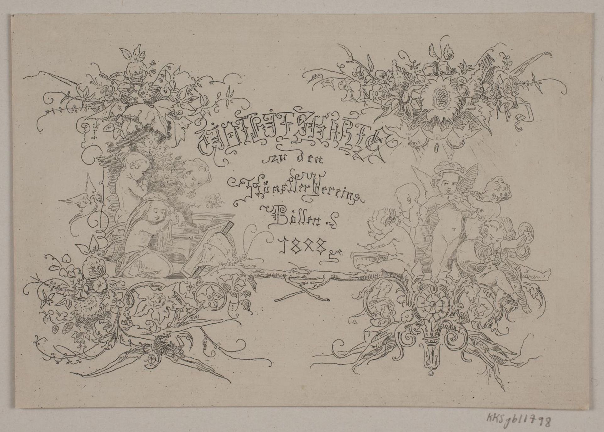 Eintrittskarte zu den Künster Vereins Böllen by Lorenz Frølich