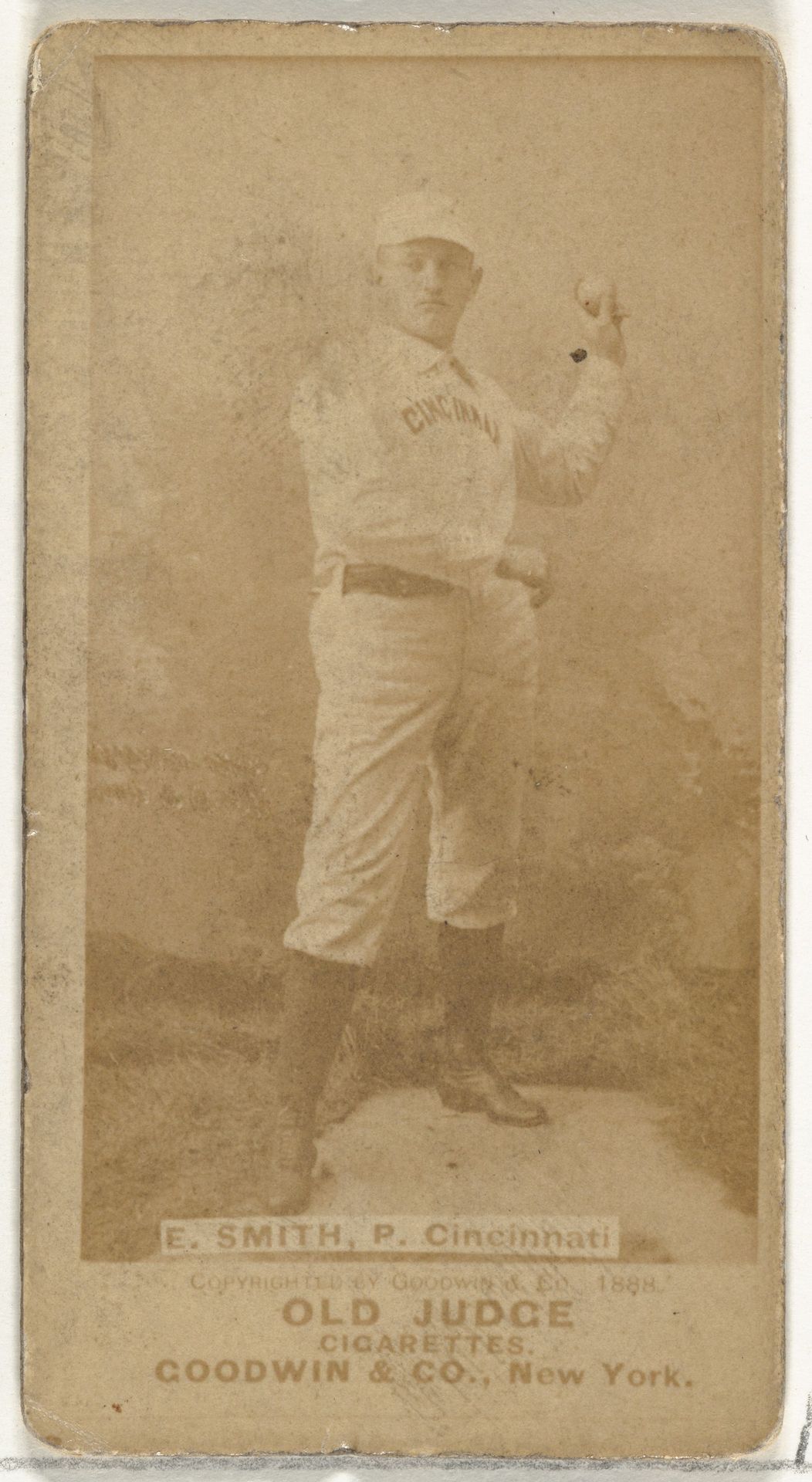 Elmer Ellsworth "Mike" Smith, Pitcher, Cincinnati, from the Old Judge series (N172) for Old Judge Cigarettes by Goodwin & Company
