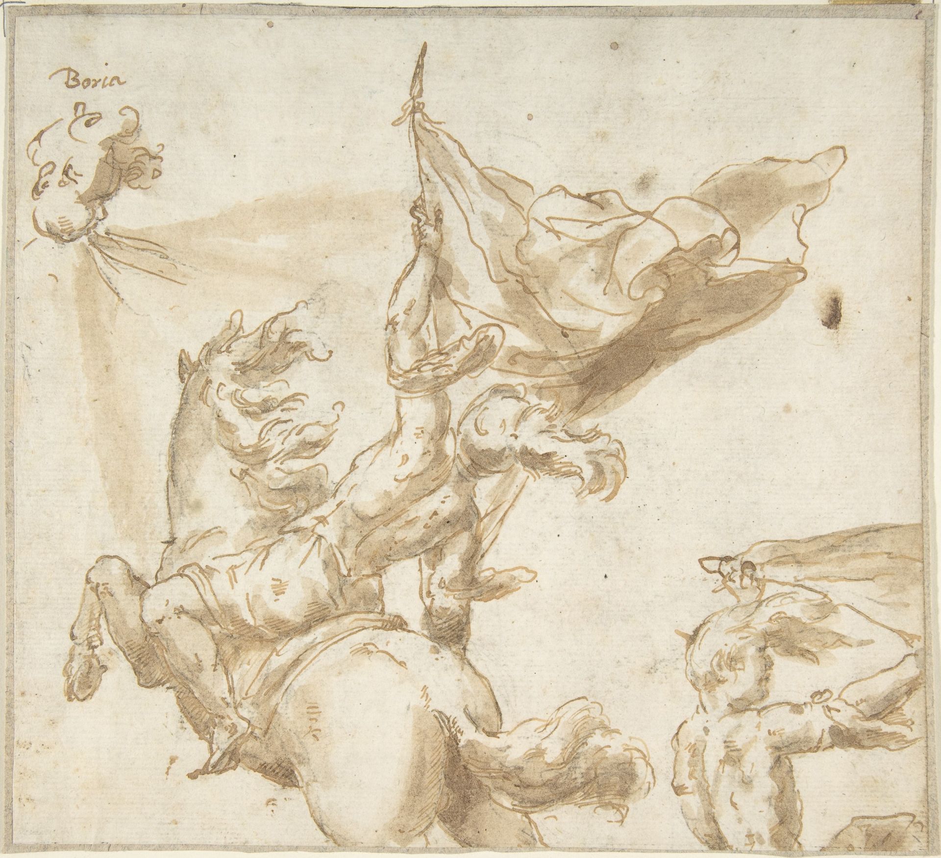 Figure of a Soldier on Horseback Holding a Flag by Anonymous