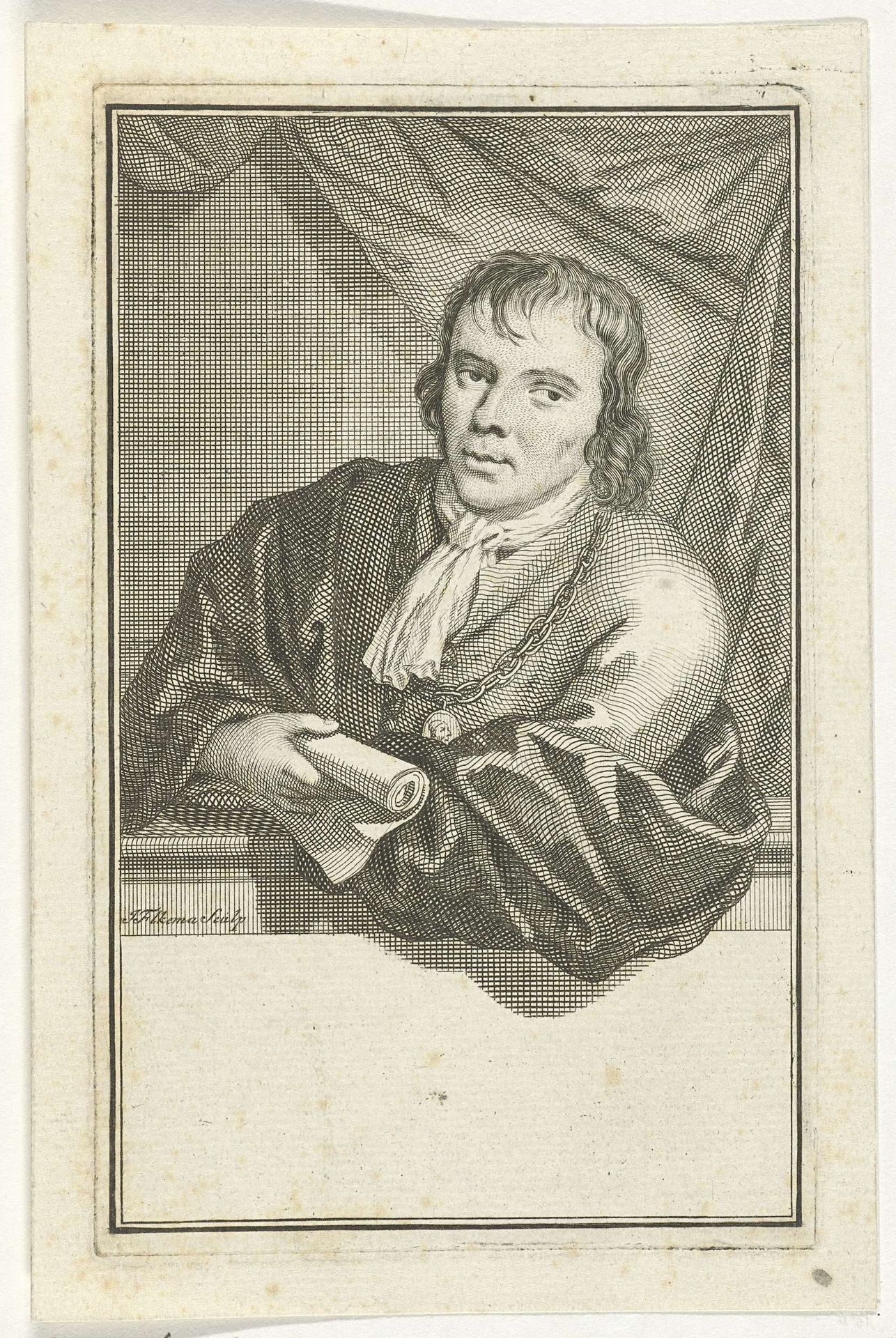 Portret van Reyer Anslo by Jacob Folkema