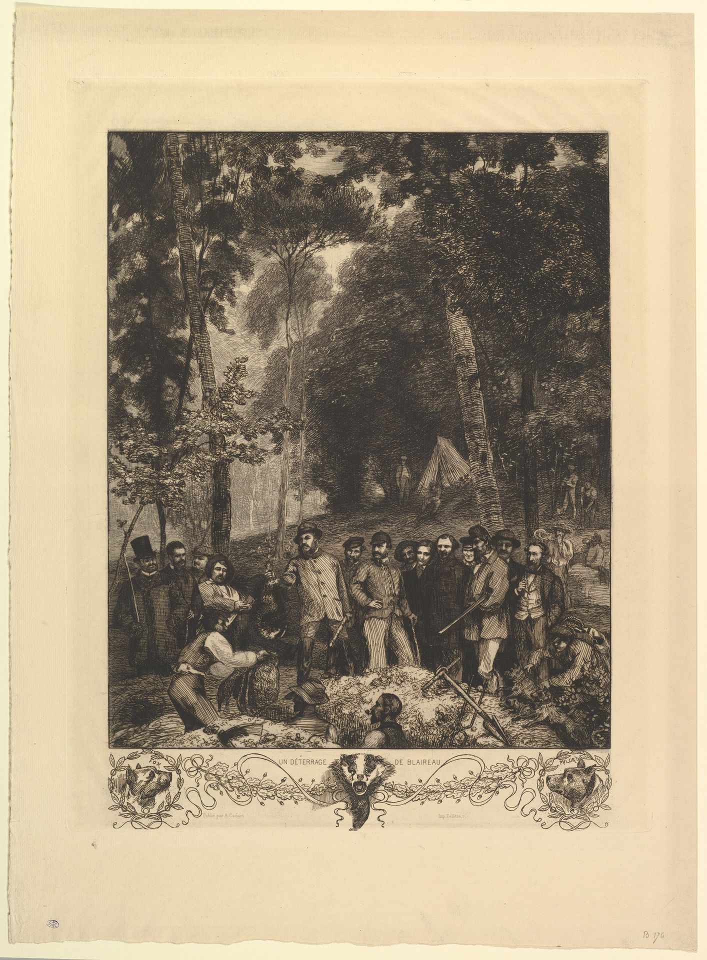 Un Déterrage de Blaireau by Félix Bracquemond