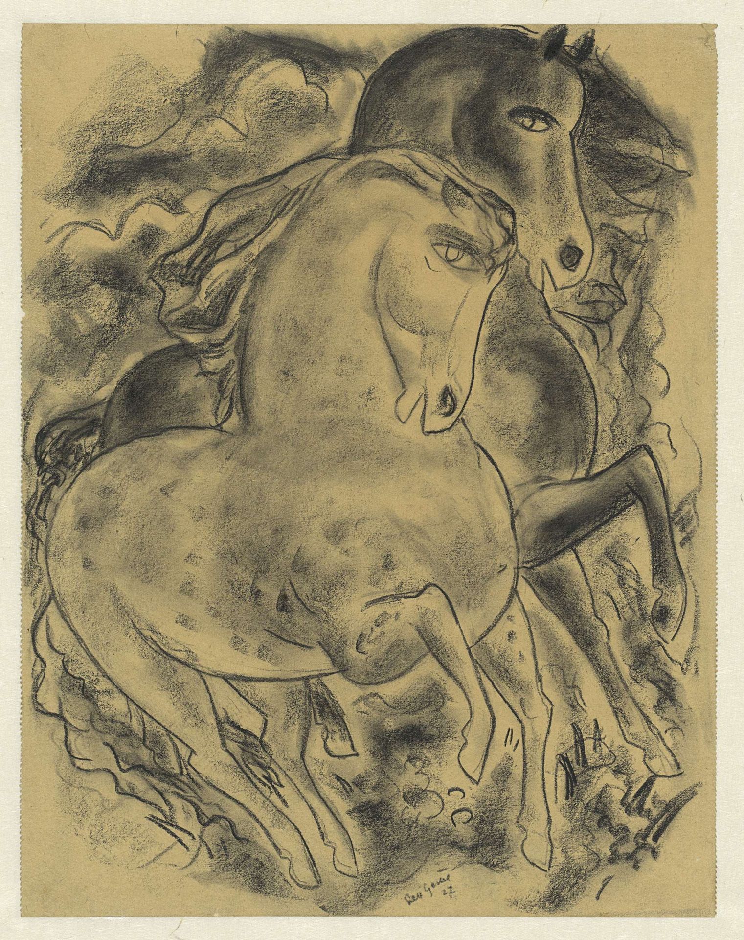 Twee paarden by Leo Gestel