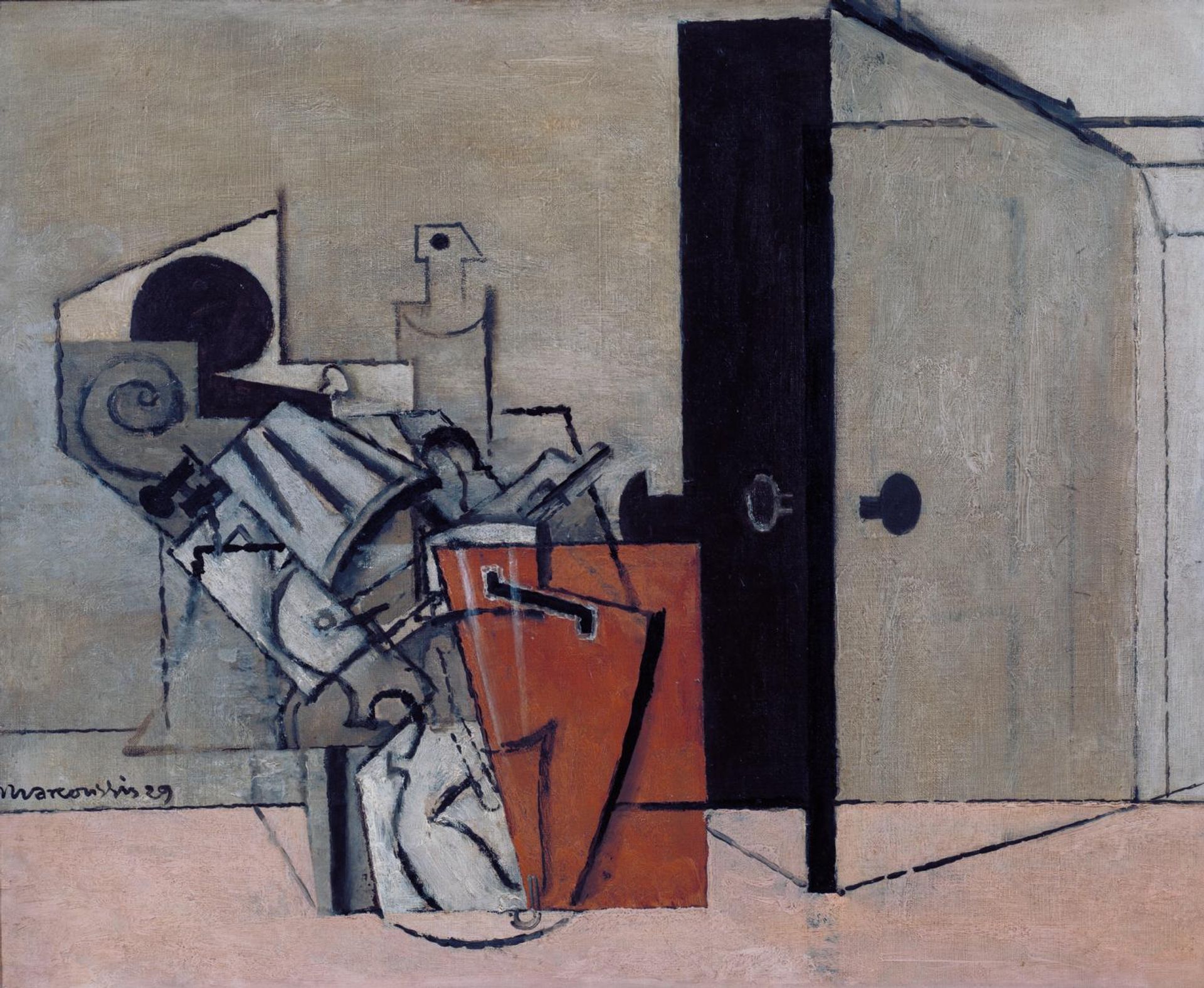 Interior with a Double Bass by Louis Marcoussis