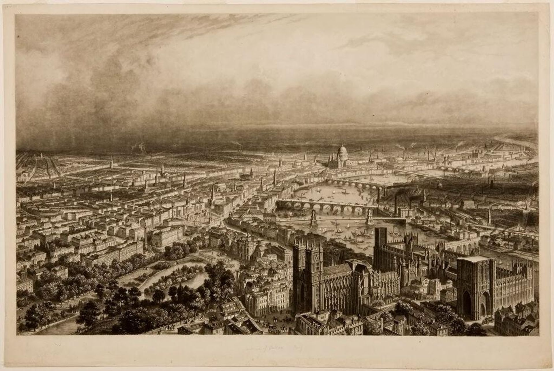 General View of London, as Seen from Westminster Abbey by A. Appert