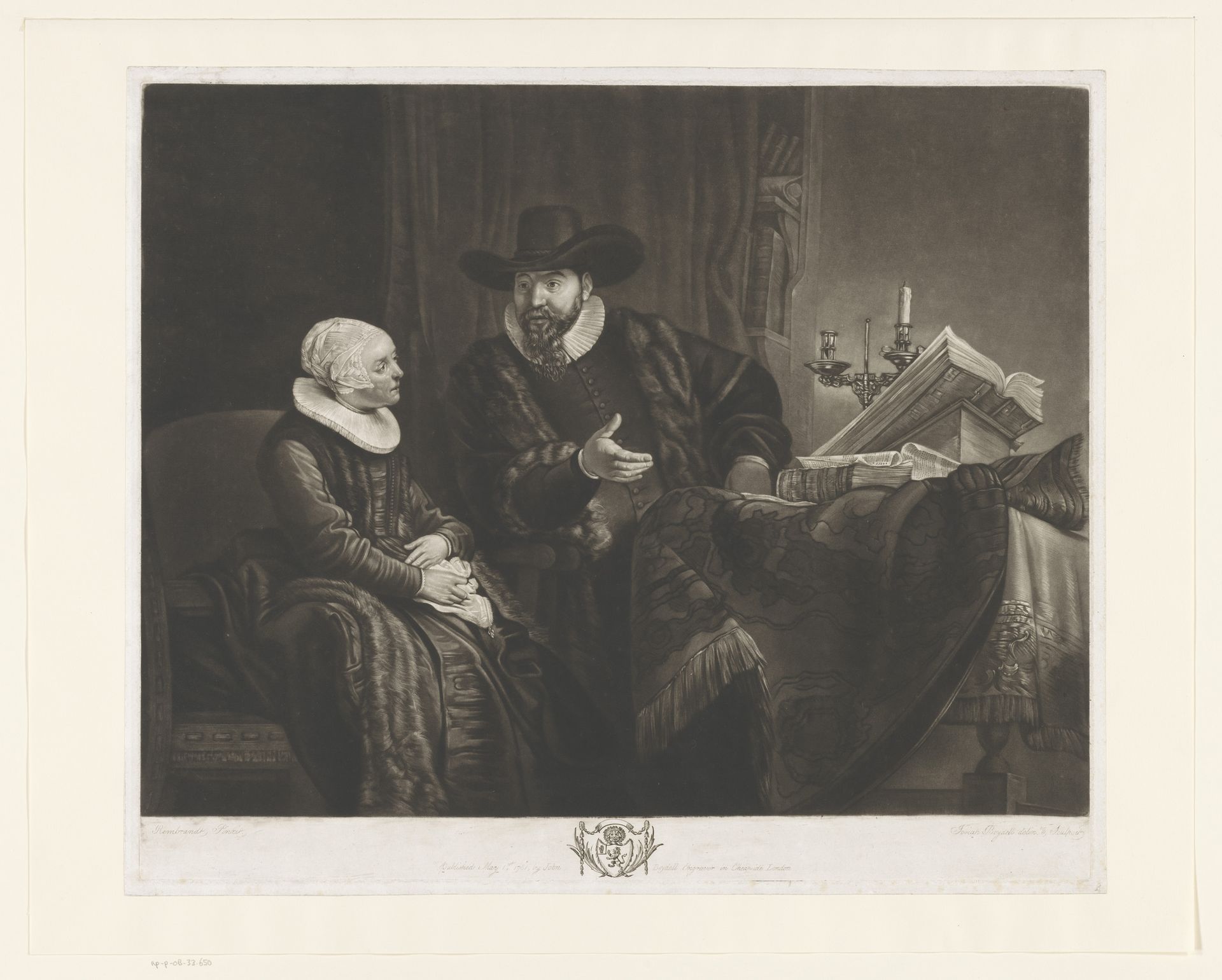 Portret van Cornelis Claesz. Anslo en Aaltje Schouten by Josiah Boydell