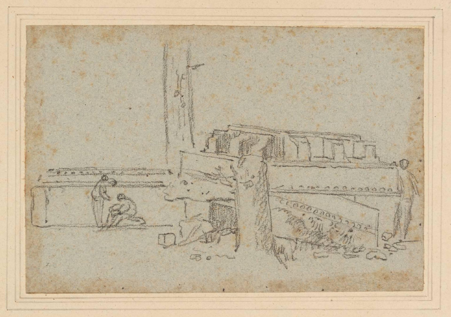 A Ruin among Trees, with Figures by Richard Wilson