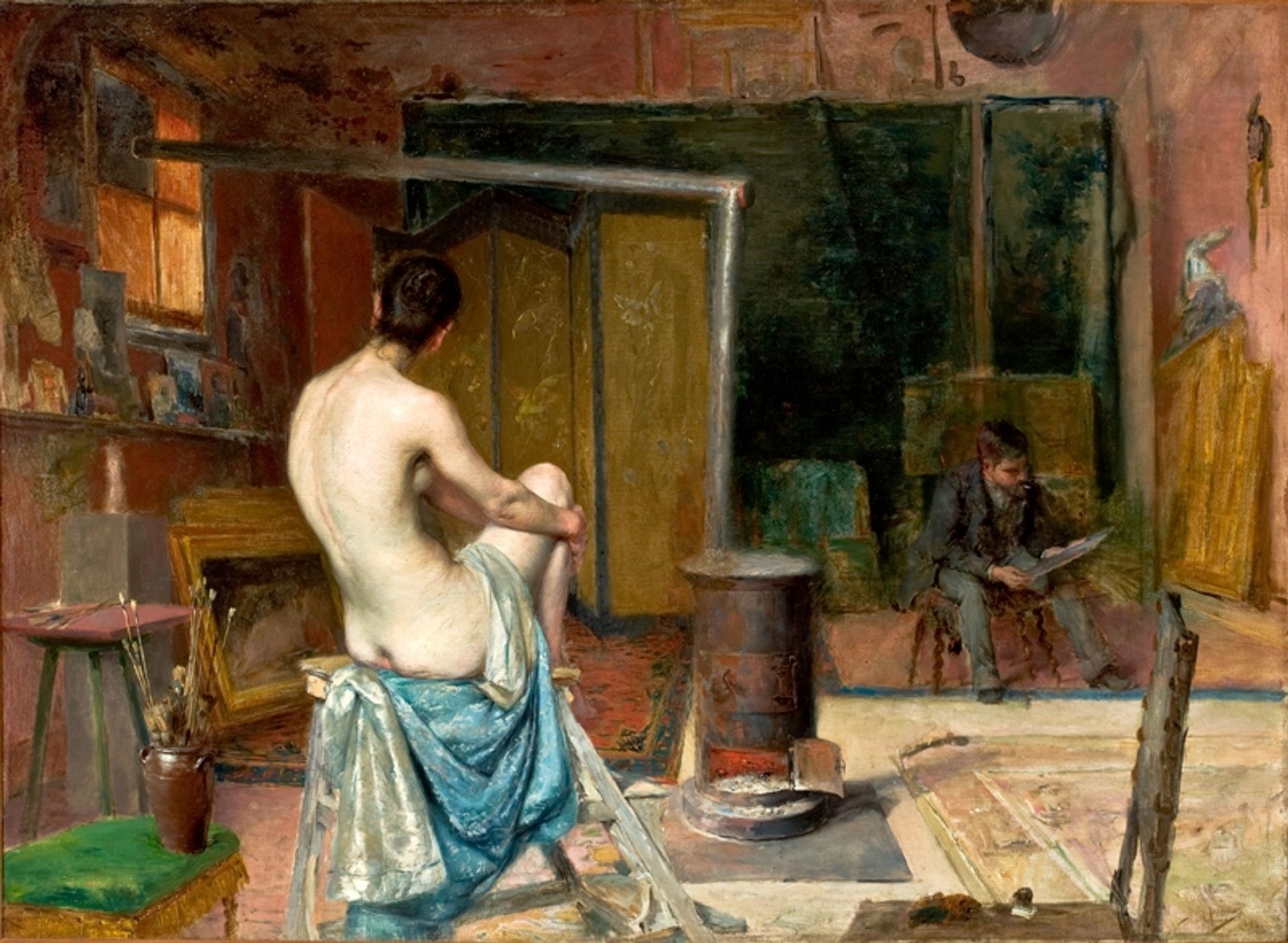 The Artist's Studio by Jose Malhoa