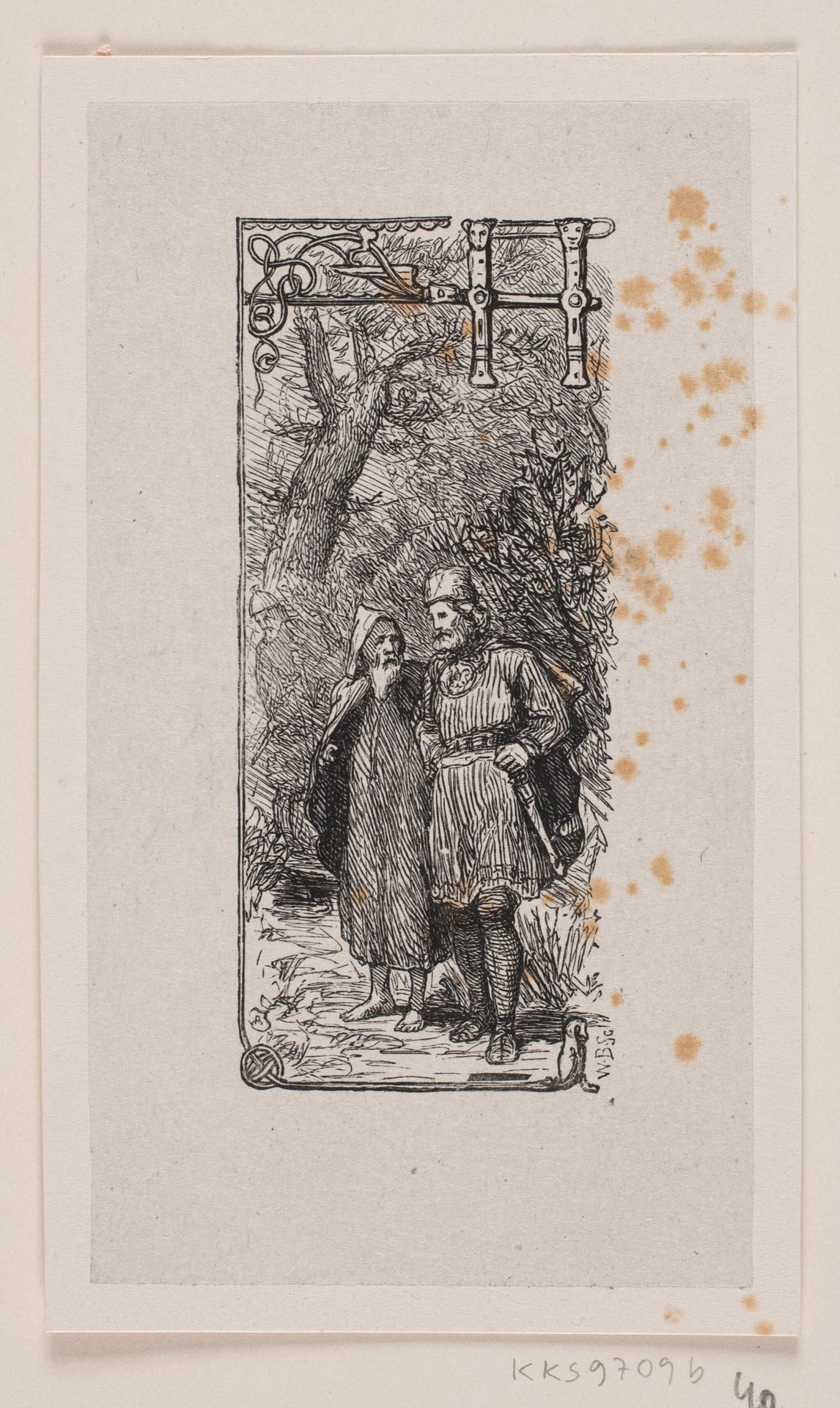 Vignet til fortællingen "Kong Gorm og hans sønner" by Waldemar Bøhme